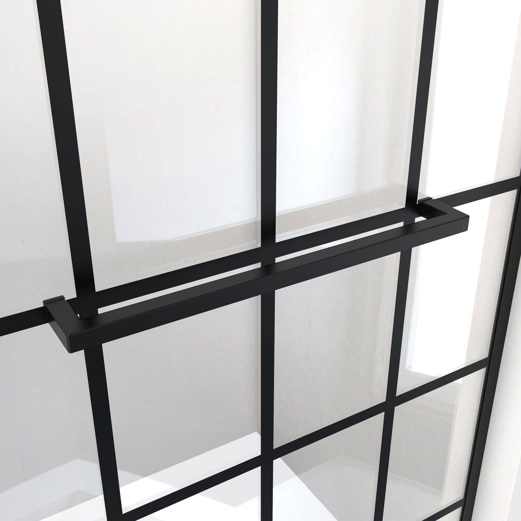 Toulon 34" W x 72" H Frameless Shower Screen in Satin Black