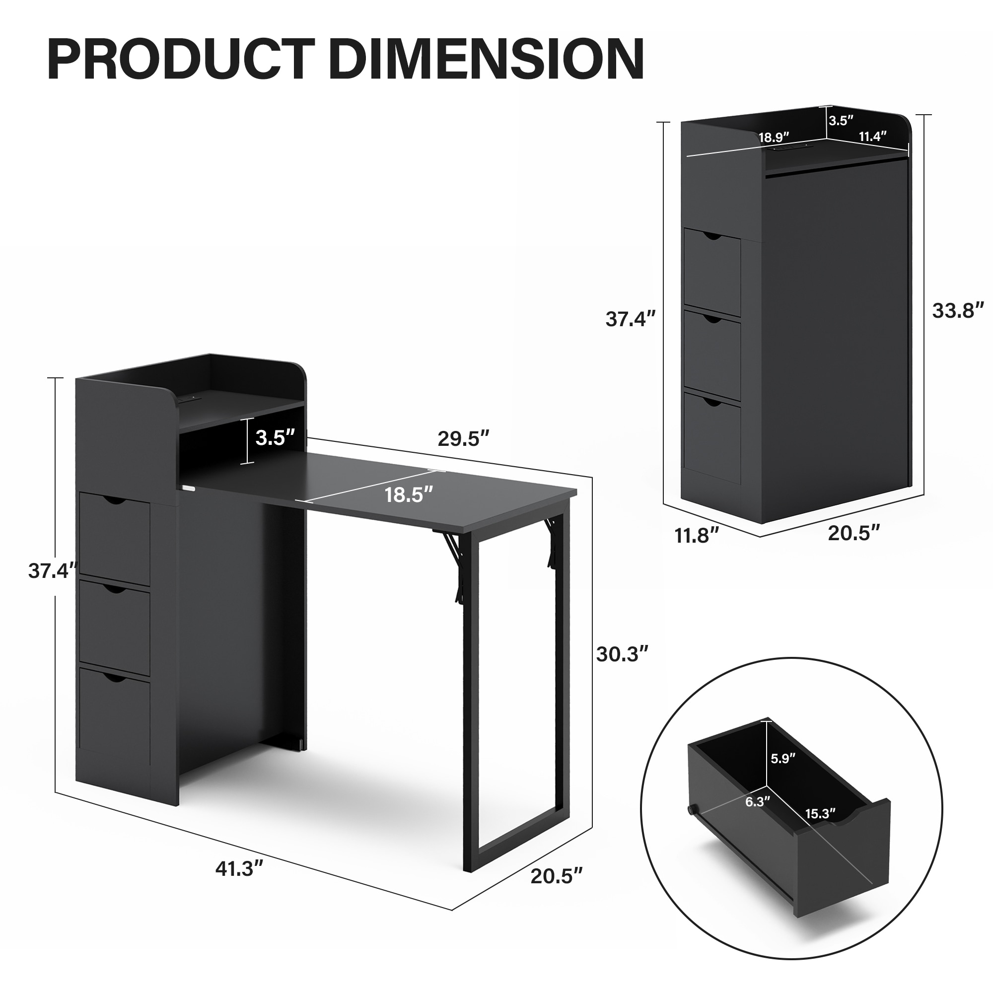 LAUSAINT HOME R-HFHD010-002-SC2 desks - View #3