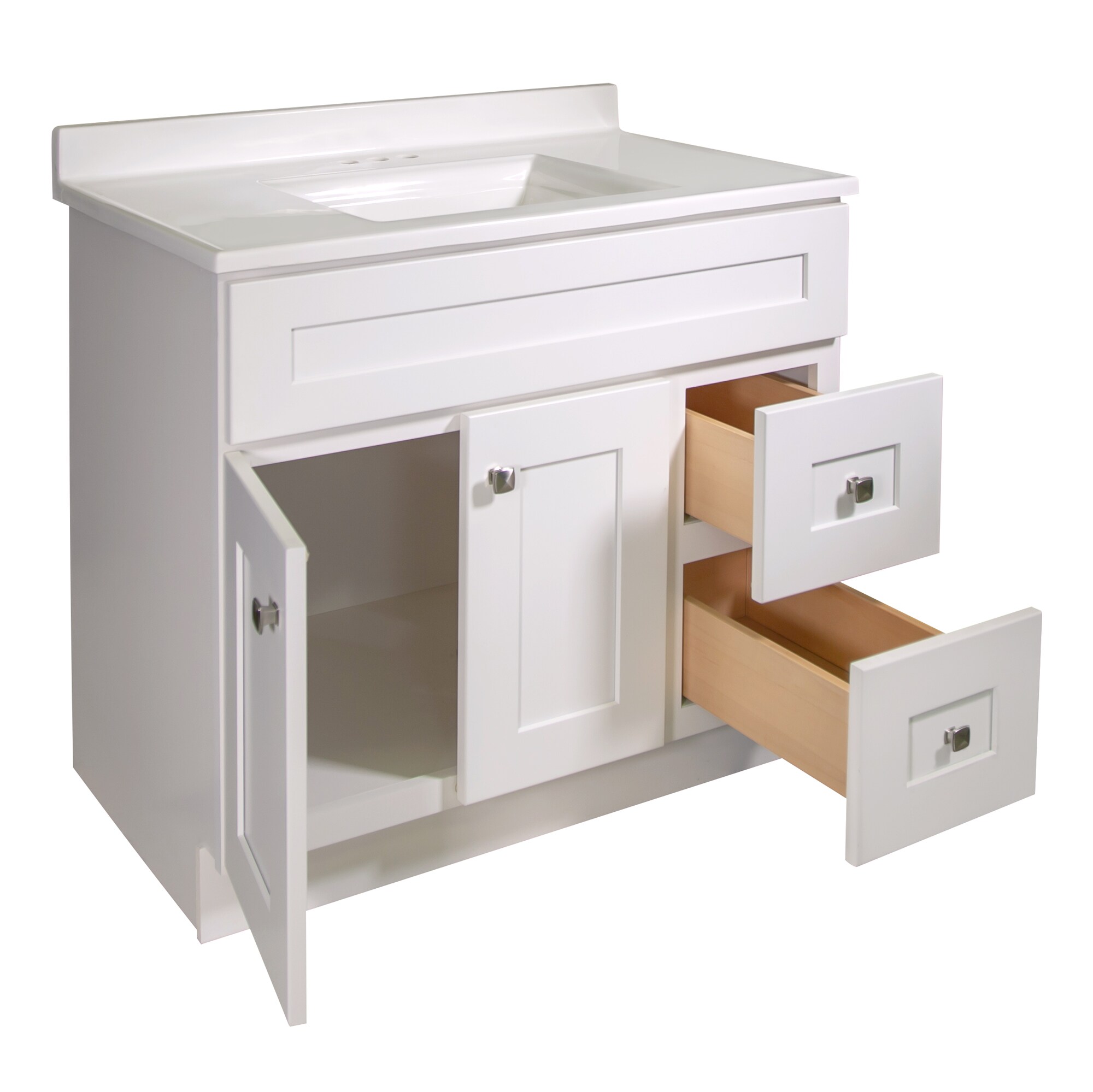 Design House Brookings 37-in White Single Sink Bathroom Vanity with ...