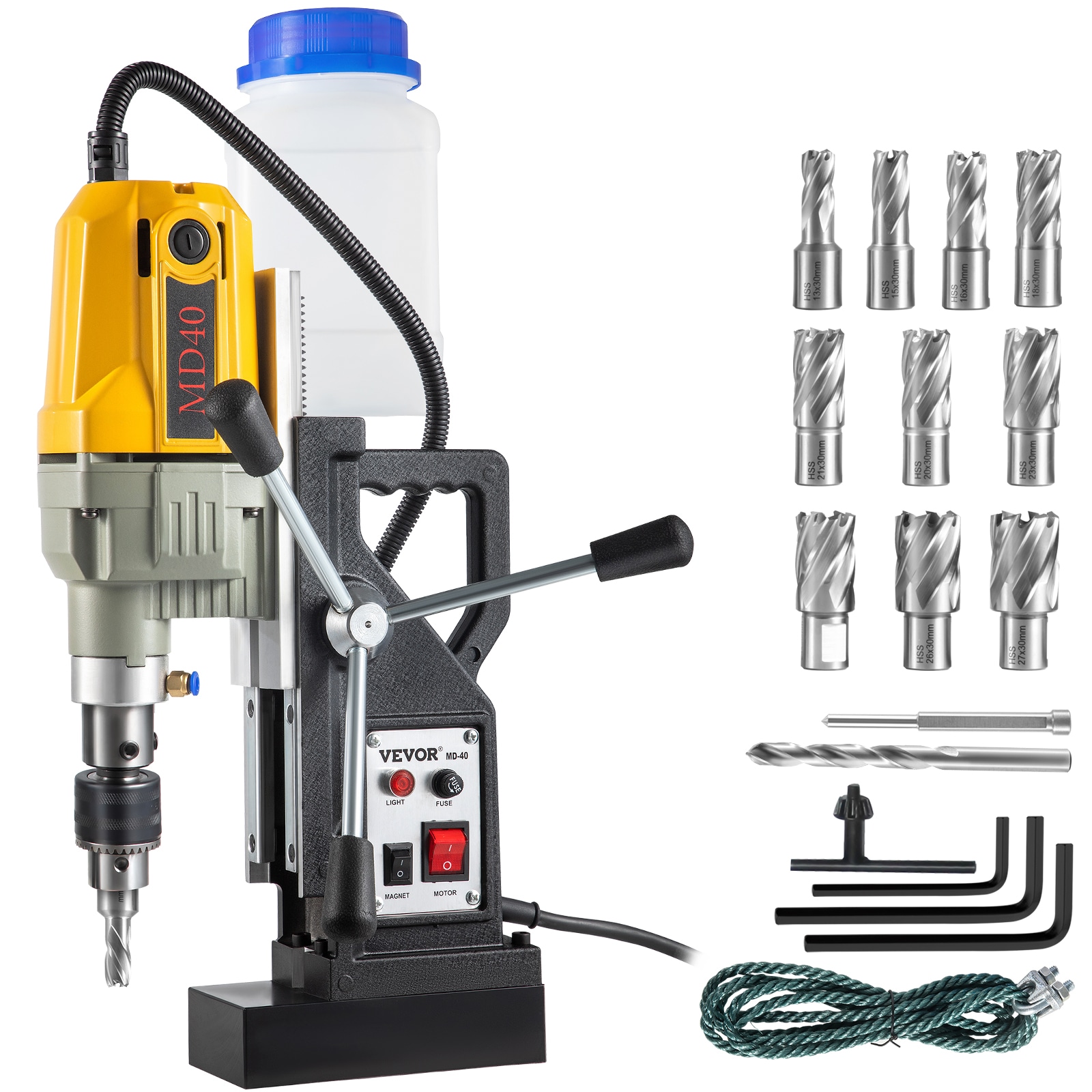 VEVOR 1100W Mag Drill Press 12 Bits 10-Amp 1-Speed Bench Drill Press JBLJ11PCS110VBD11V1 Sansujyuku sansujyuku.com