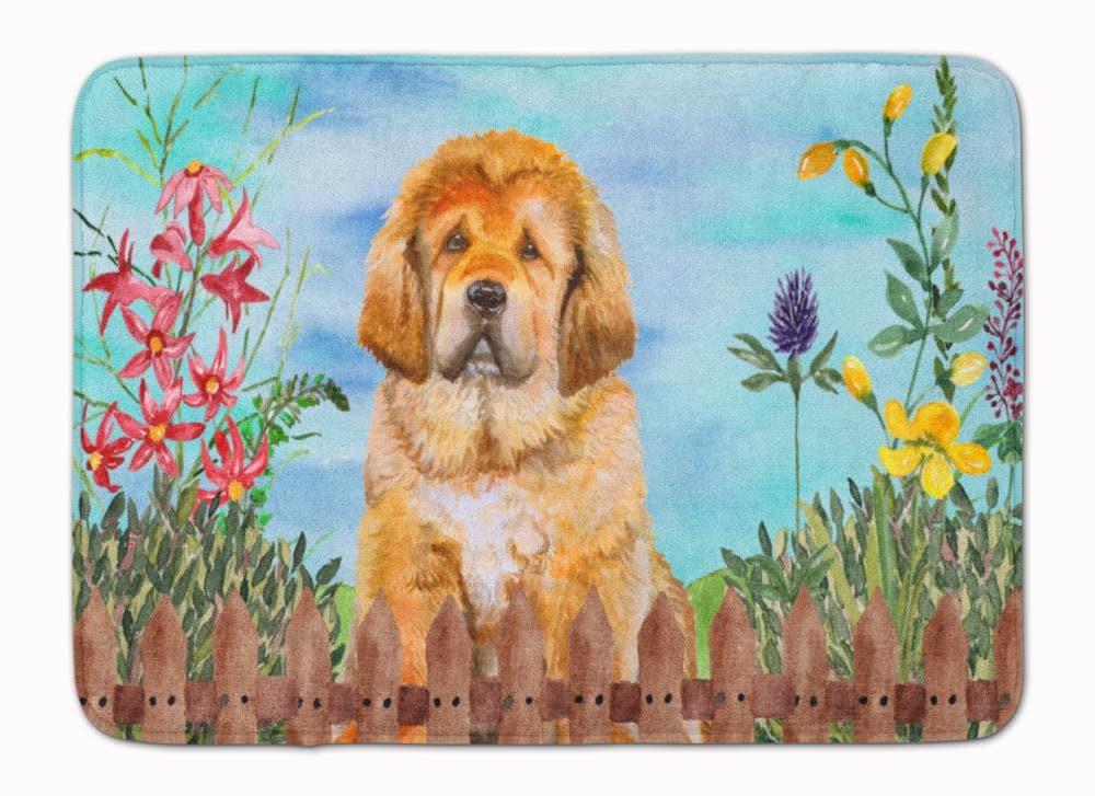 Caroline's Treasures CK1283RUG Springtime Dog 27-in x 19-in Multiple Colors/Finishes Microfiber Memory Foam Bath Mat