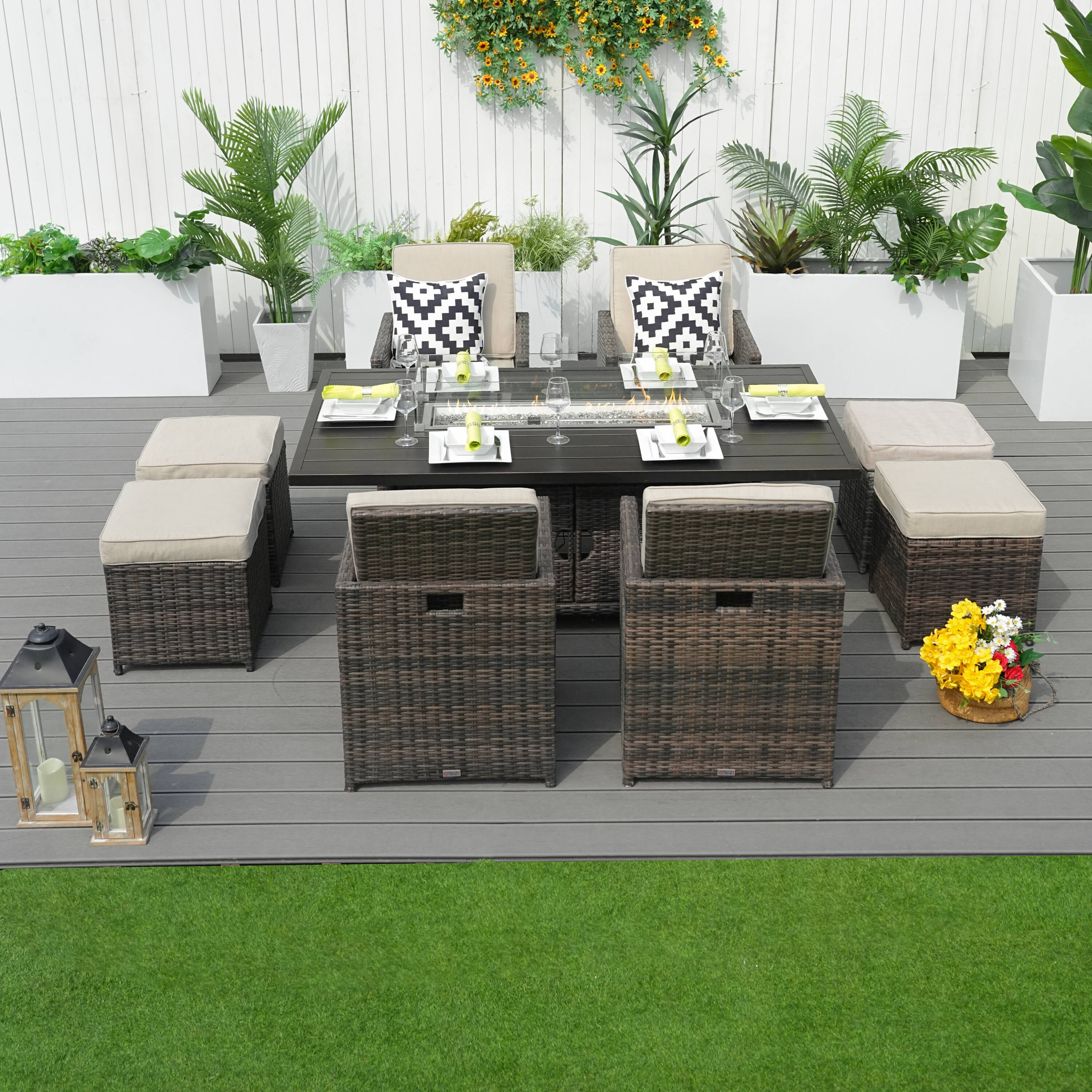 Direct Wicker DWG-1633RA-BR Patio-Dining-Sets - View #2
