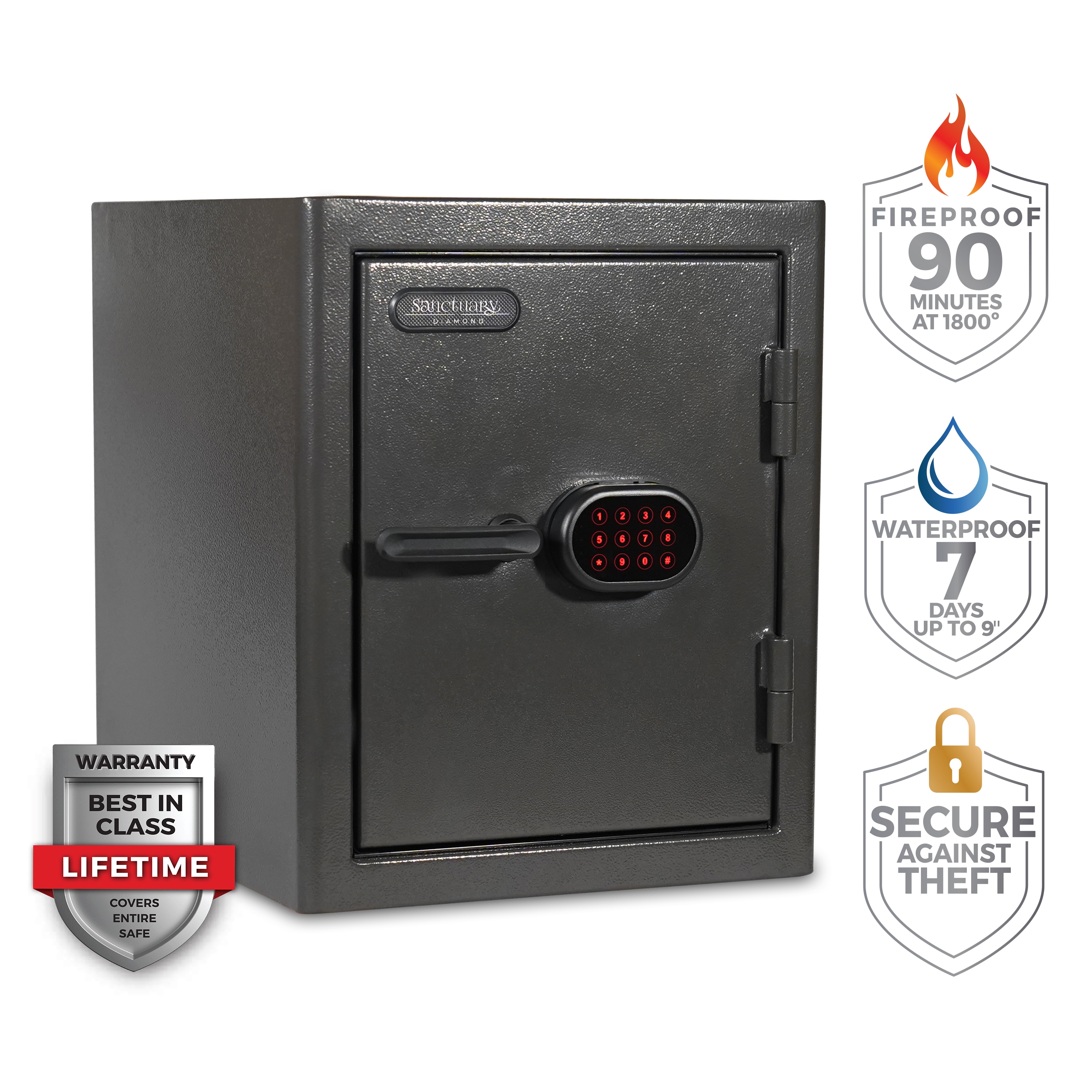 Sanctuary 2.2-cu ft Fireproof and Waterproof Floor Safe with Electronic/Keypad Lock SA-DIA3-DP-S Sansujyuku sansujyuku.com