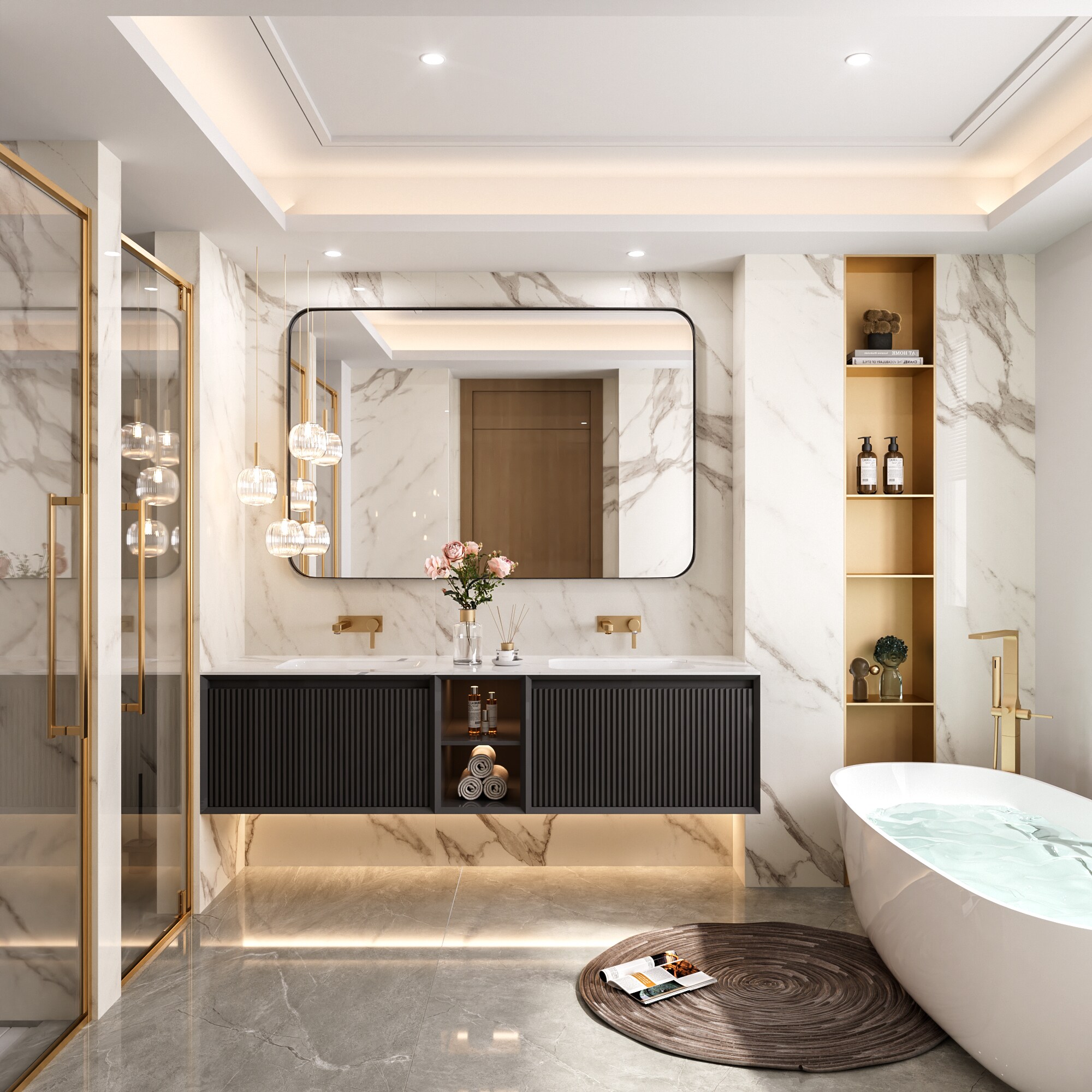 LOVMOR Y-TM4832-B Framed-Bath-Mirrors - View #3