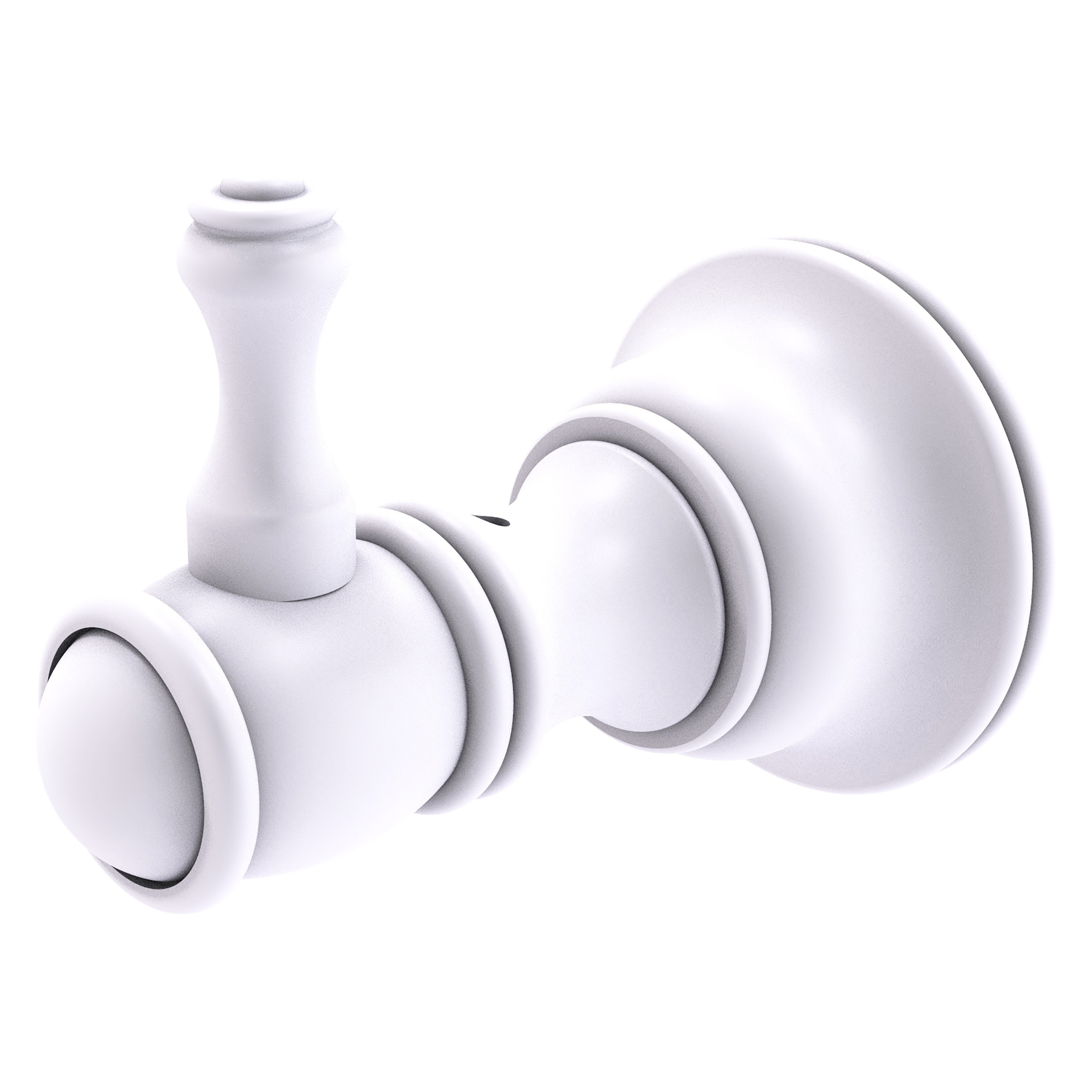Allied Brass CL-20-WHM Carolina Matte White Single -Hook Wall mount Towel Hook