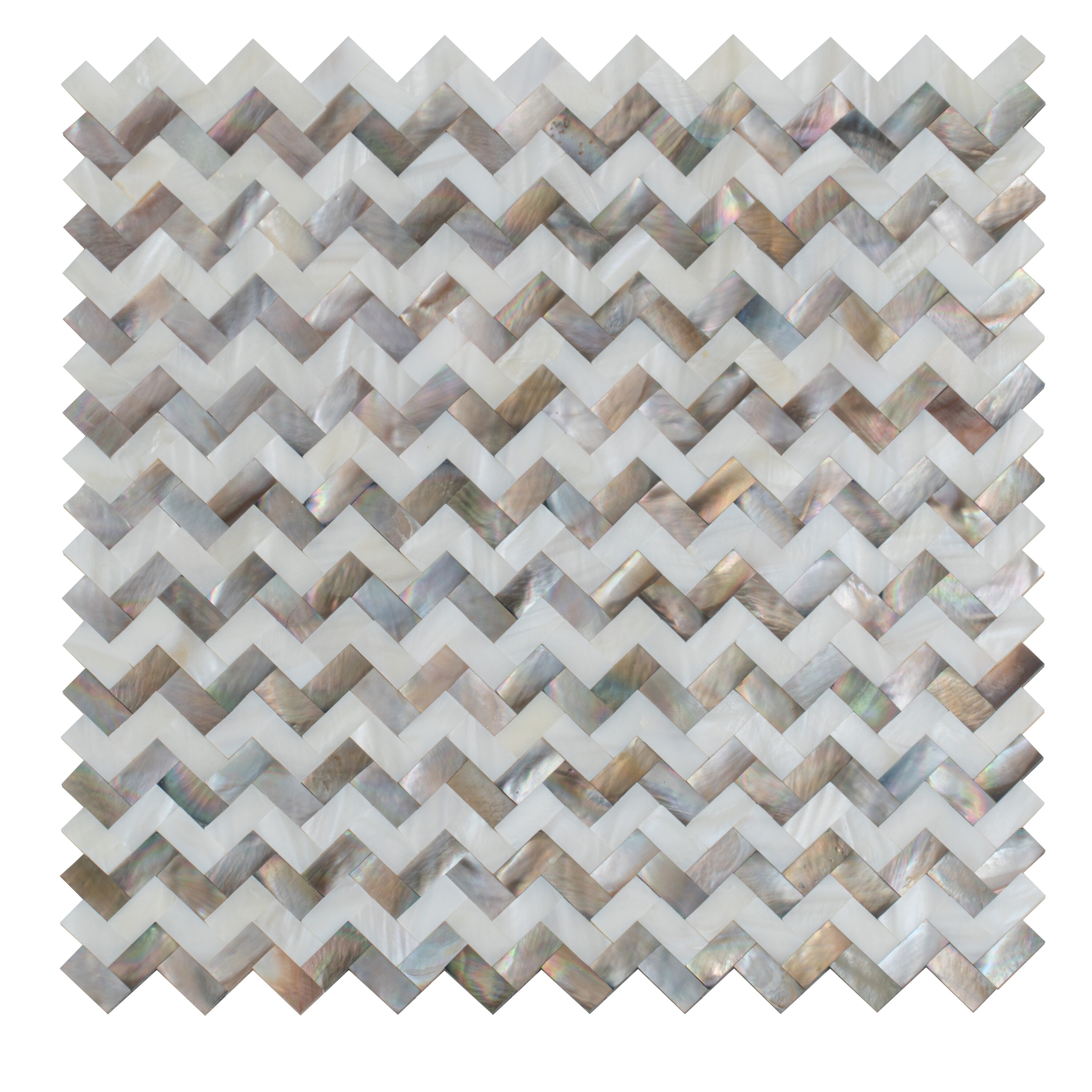 Apollo Tile APLJWS8808ASAMPLE (Sample) Wall Tile Zig-zag Gray and Brown 4-in x 4-in Polished Marble Thinset Mortar Wall Tile