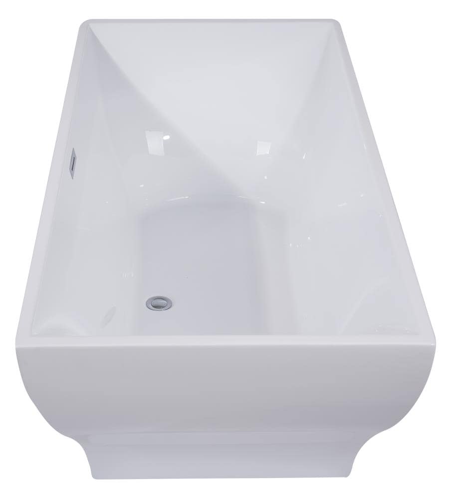 67'' White Acrylic Freestanding Soaking Bathtub