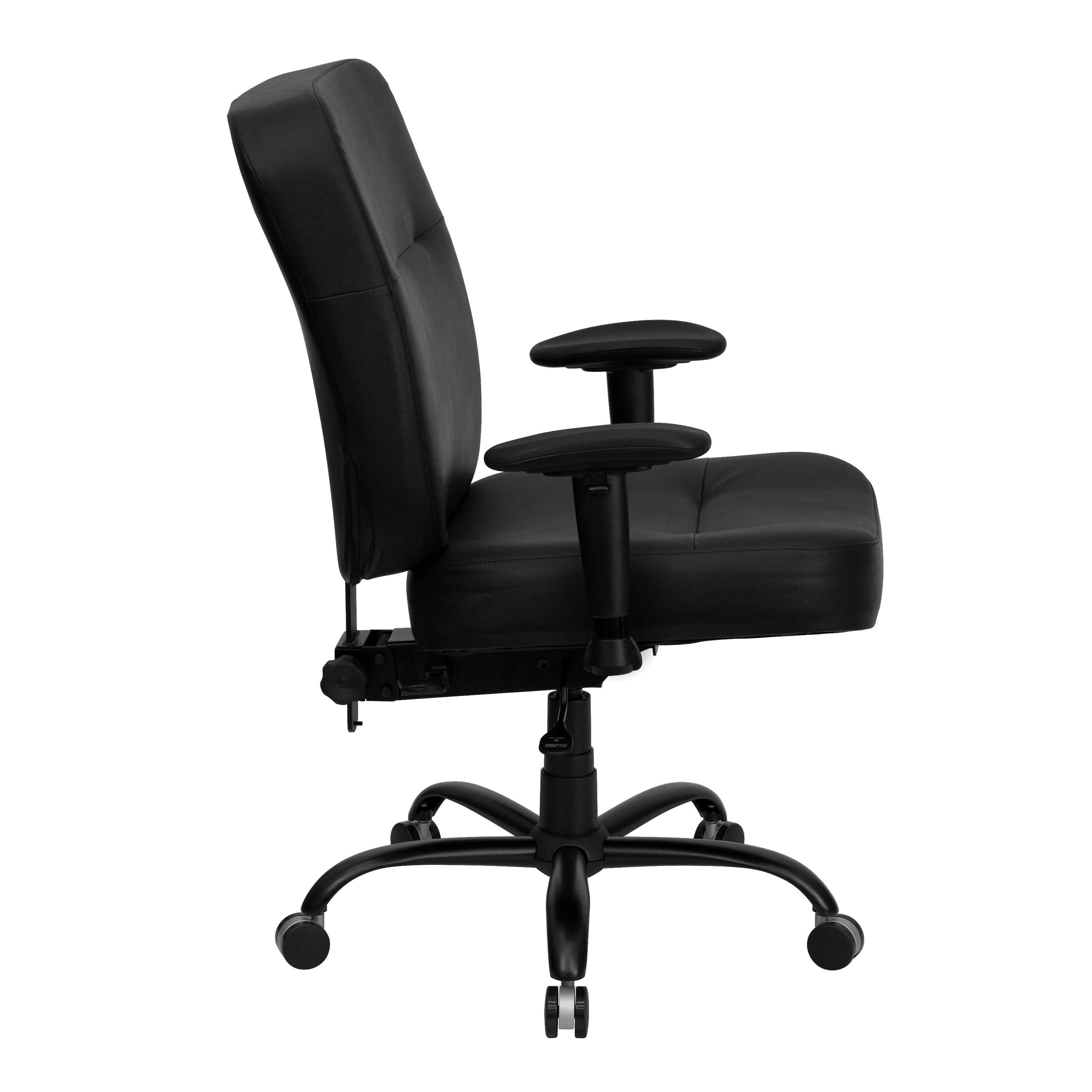 ErgoExec High-Back Black LeatherSoft Swivel Executive Chair with Adjustable Arms