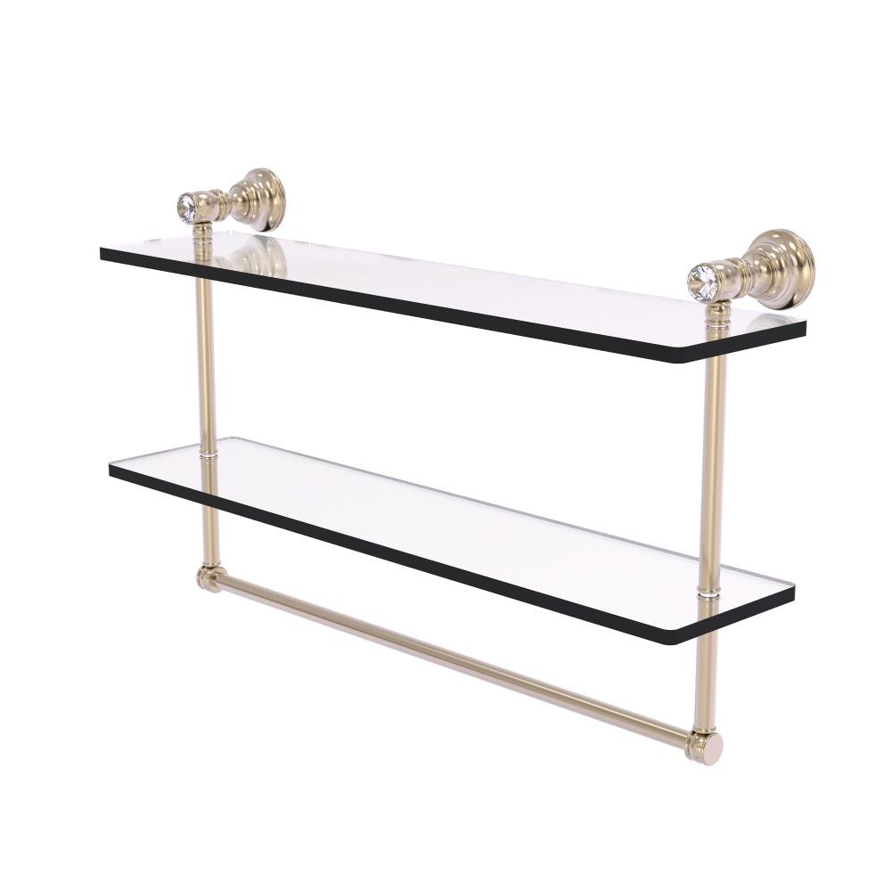 Allied Brass CC-2-TB-22-PEW Carolina Crystal Antique Pewter 2 -Tier Wall mount Bathroom Shelf ( 22-in x 9.5-in x 5-in )