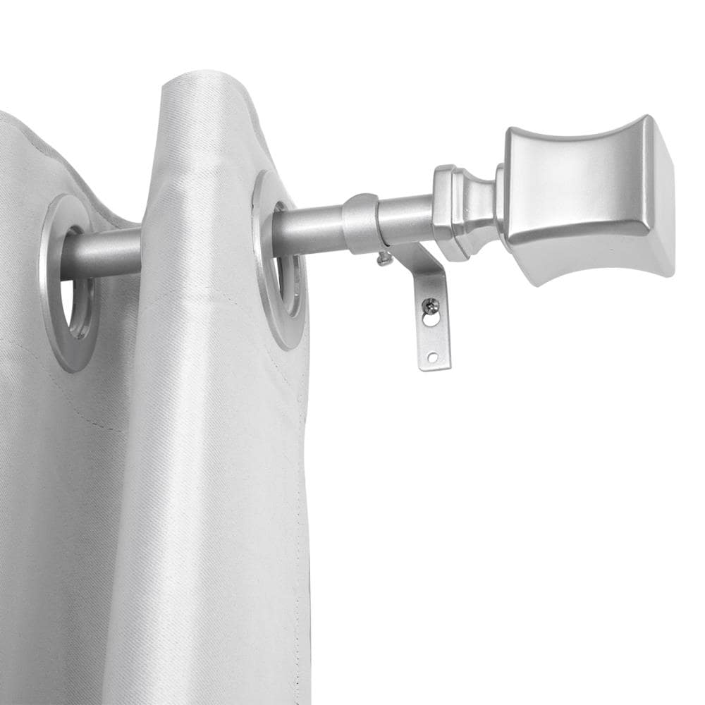 Utopia Alley D92N 28-in to 48-in Nickel Iron Single curtain rod with Finials