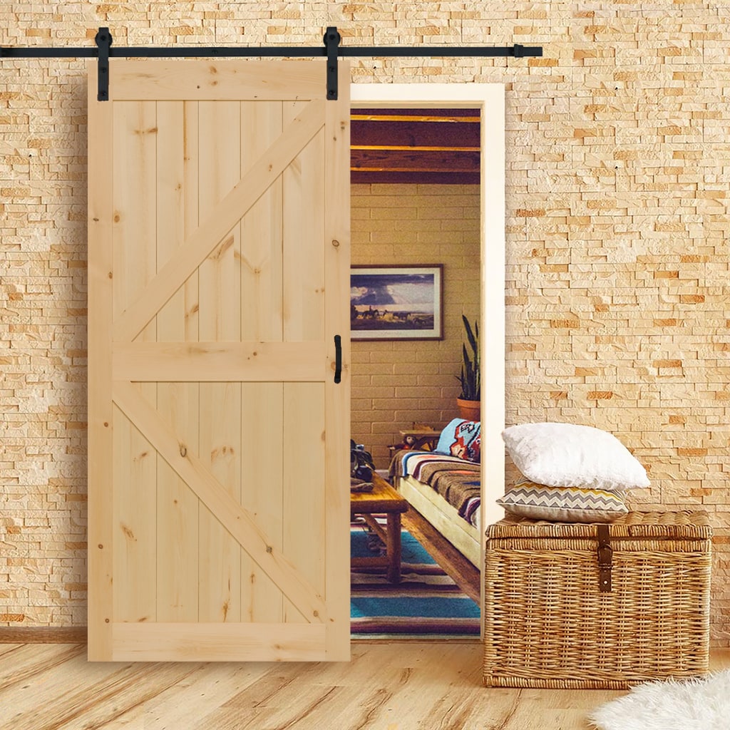 Kimberly Bay Unfinished Pine Wood Single Barn Door (Hardware Not Included)