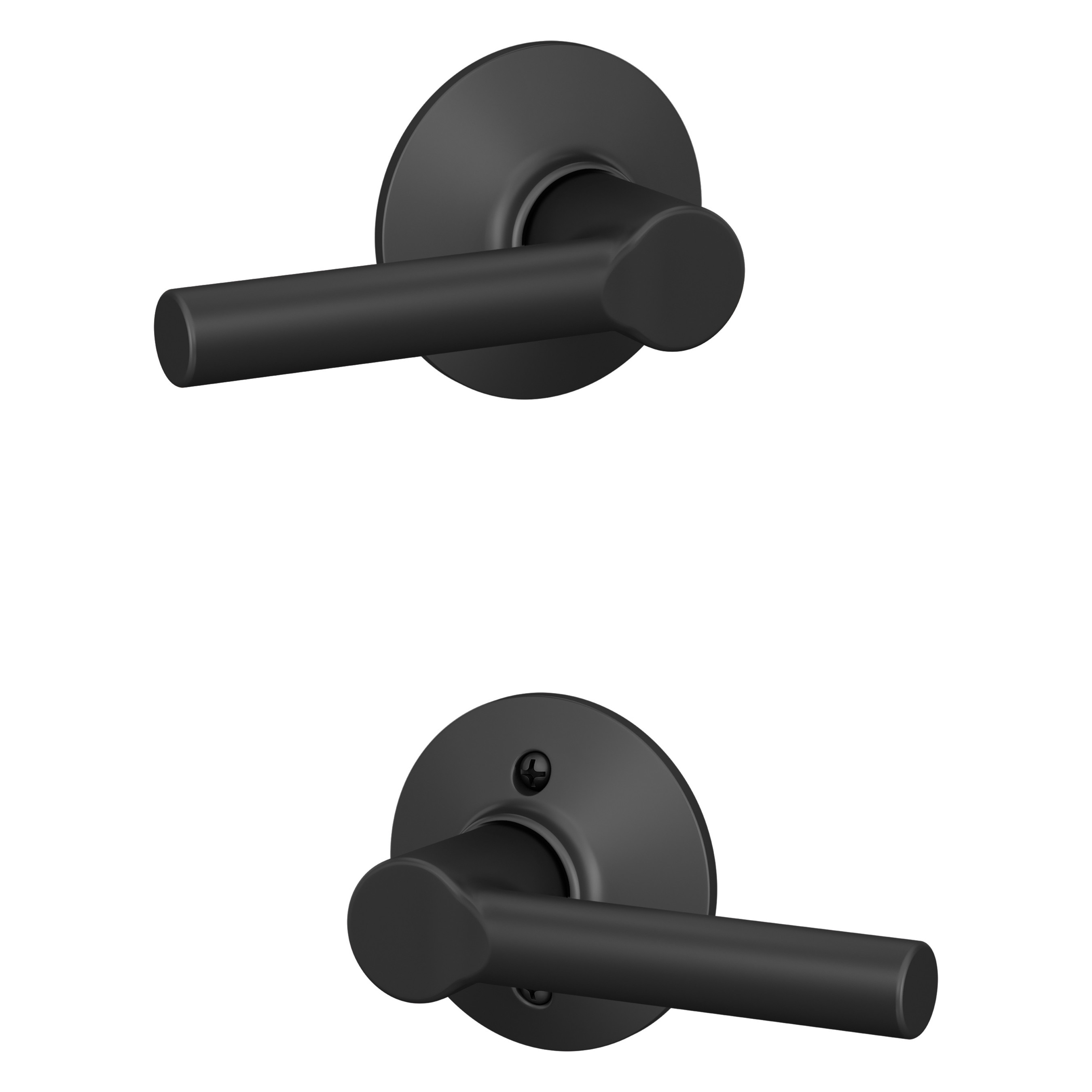 Schlage F10 BRW 622 Broadway Matte Black Universal Interior/Exterior Hall/Closet Passage Door Handle