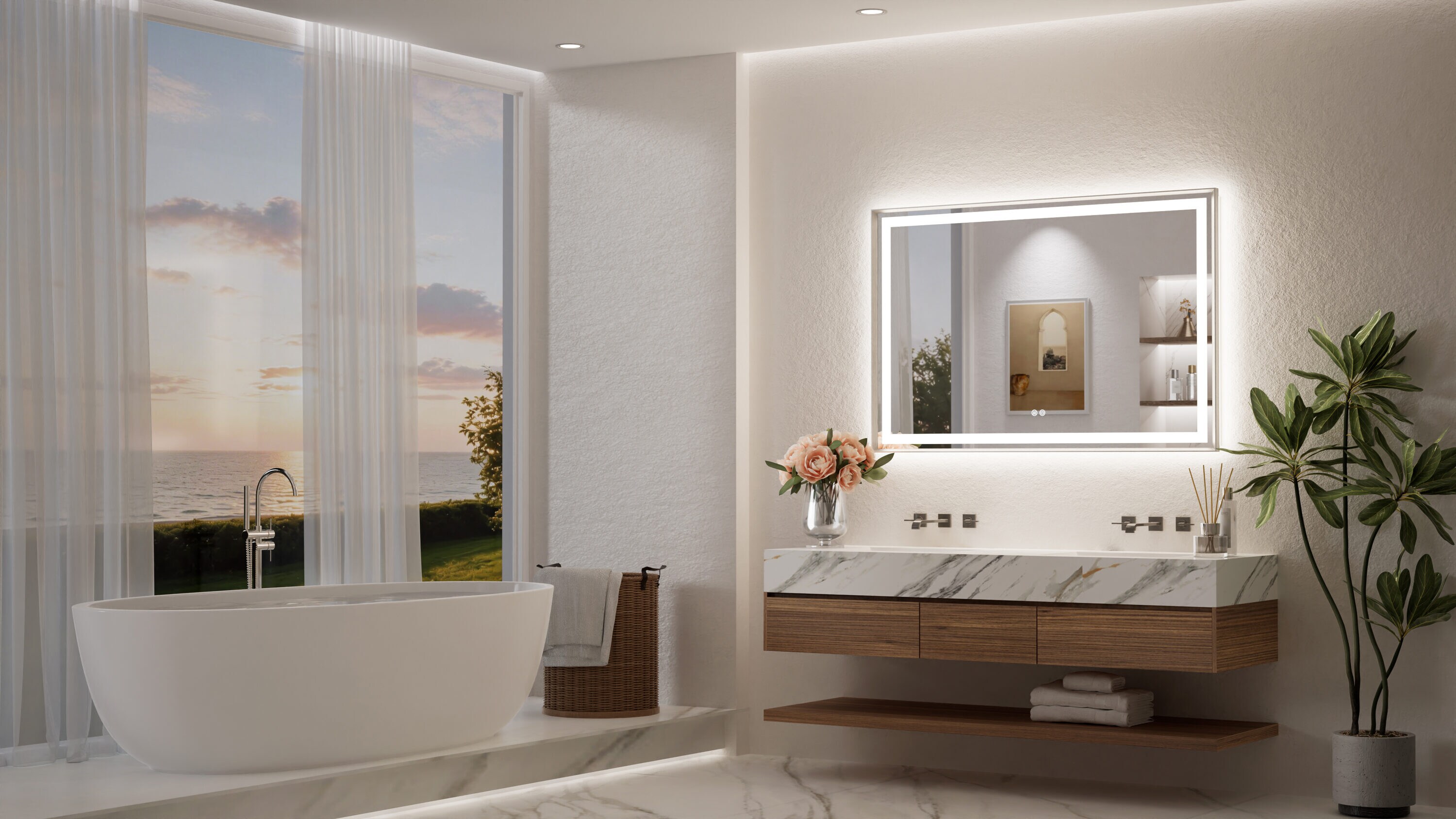 TETOTE LSC-TE-4832RN-B66 Framed-Bath-Mirrors - View #2