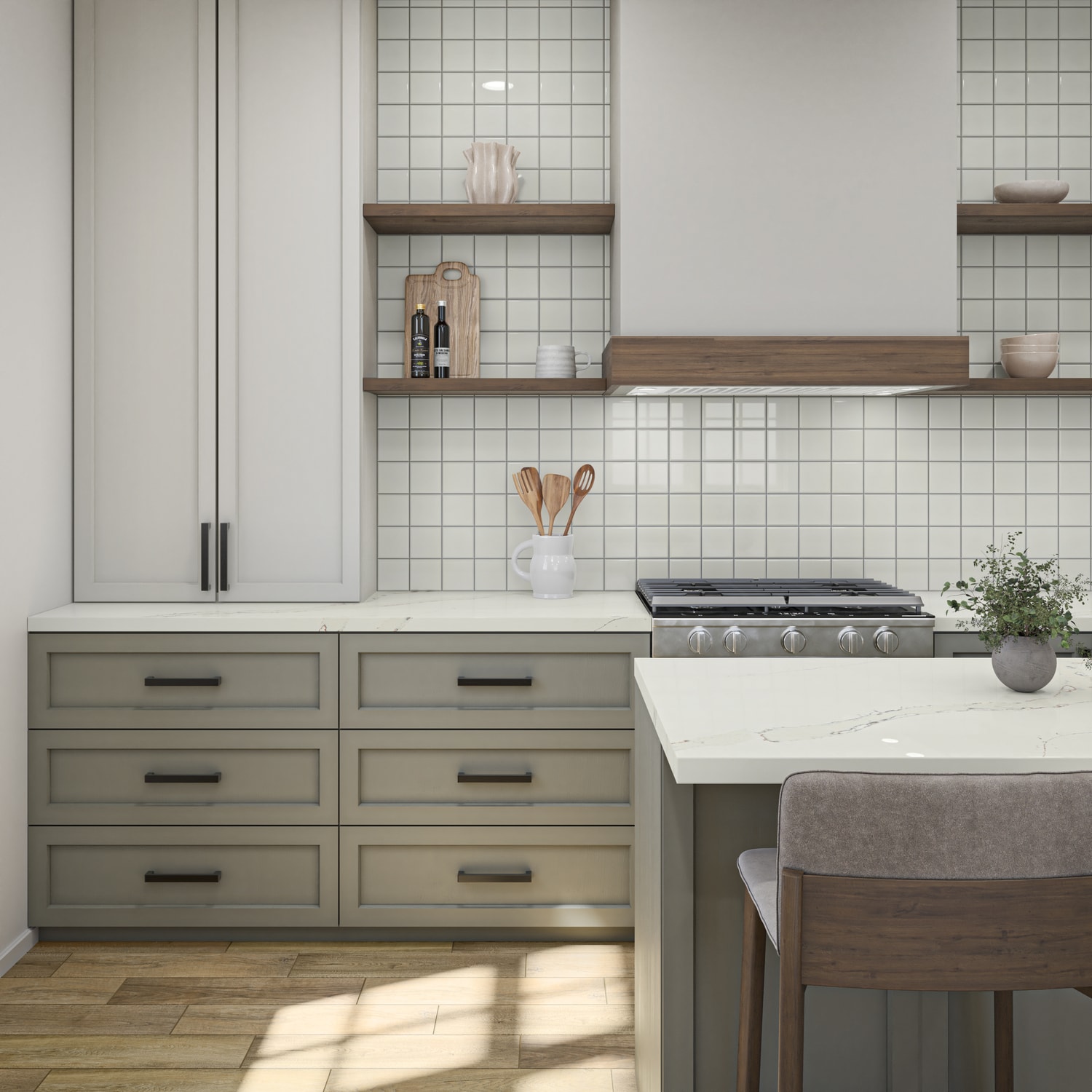 Daltile Core Classic True White 4-in x 4-in Glossy Ceramic Subway