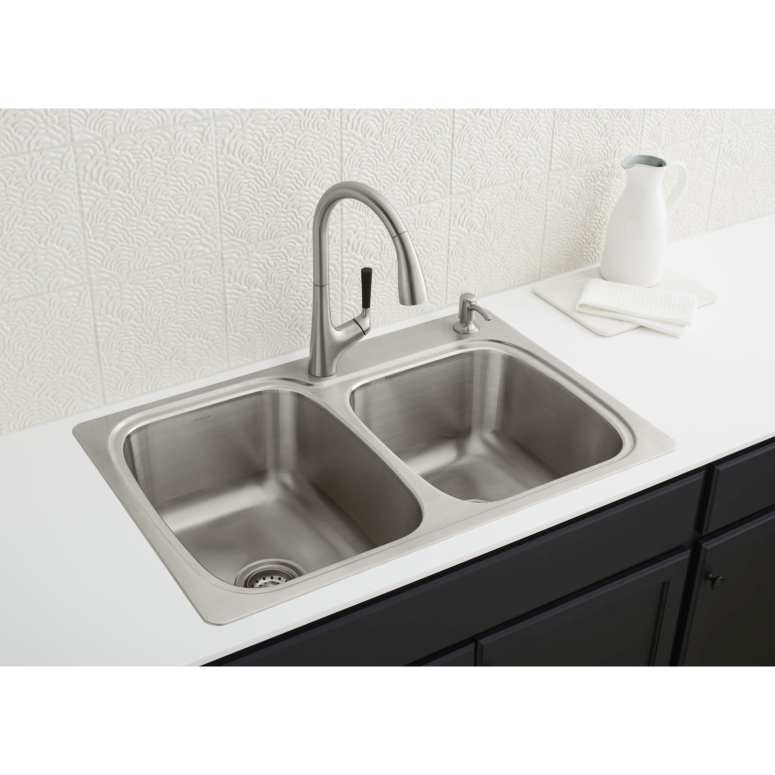allen + roth The Hoffman Collection Dual-mount 33-in x 22-in Stainless  Steel Single Bowl 2-Hole Kitchen Sink All-in-one Kit in the Kitchen Sinks  department at