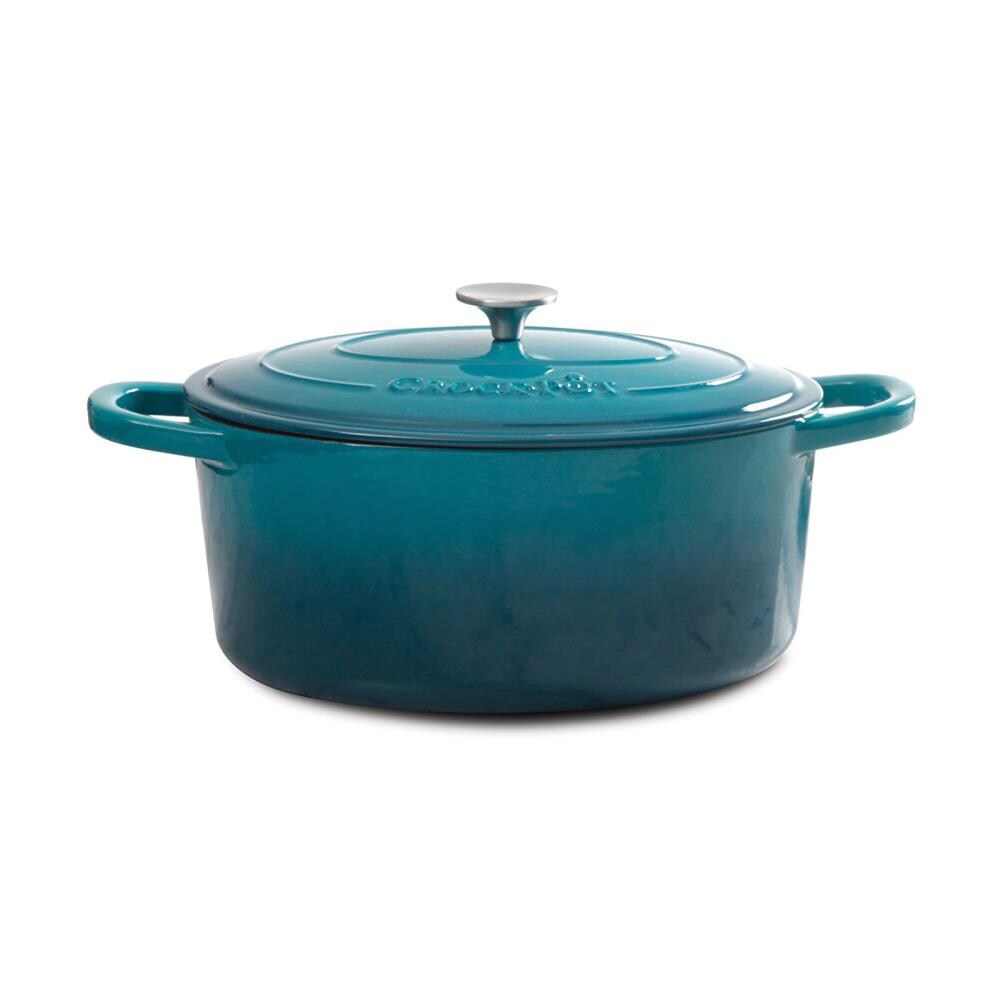  Crock Pot Artisan 10 Inch Enameled Cast Iron Round Skillet,  Teal Ombre: Home & Kitchen