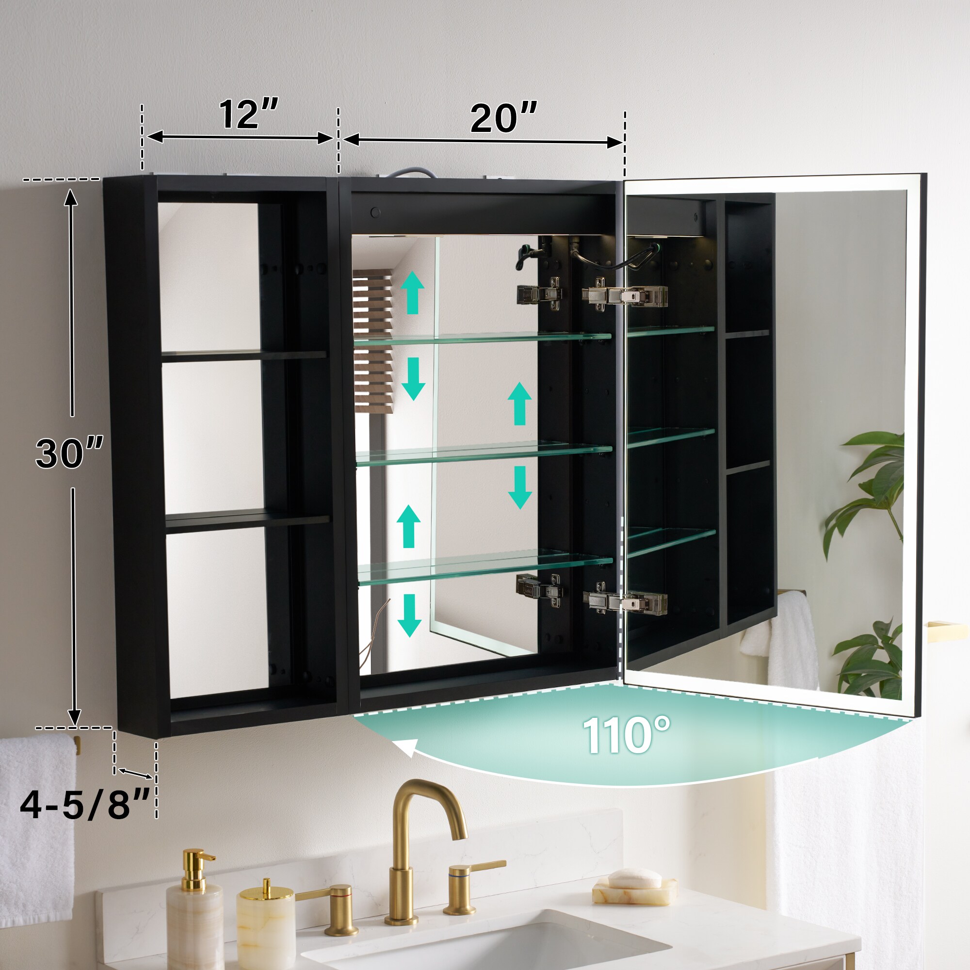 WELLFOR W12MCL2030R-MC Bathroom-Medicine-Cabinets - View #7
