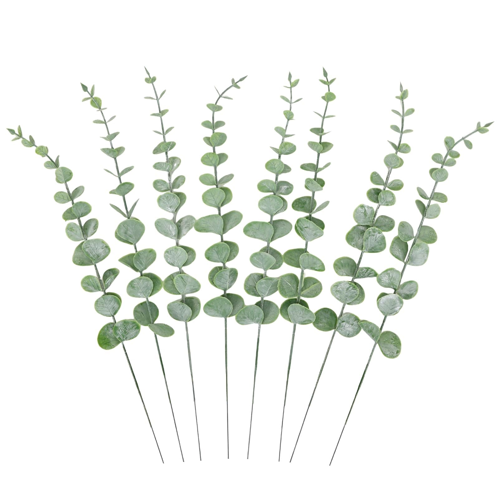 Aoibox  14 1 in Green Eucalyptus Artificial Stems Faux Greenery Leaf Branches for Wedding Centerpiece Home Decor