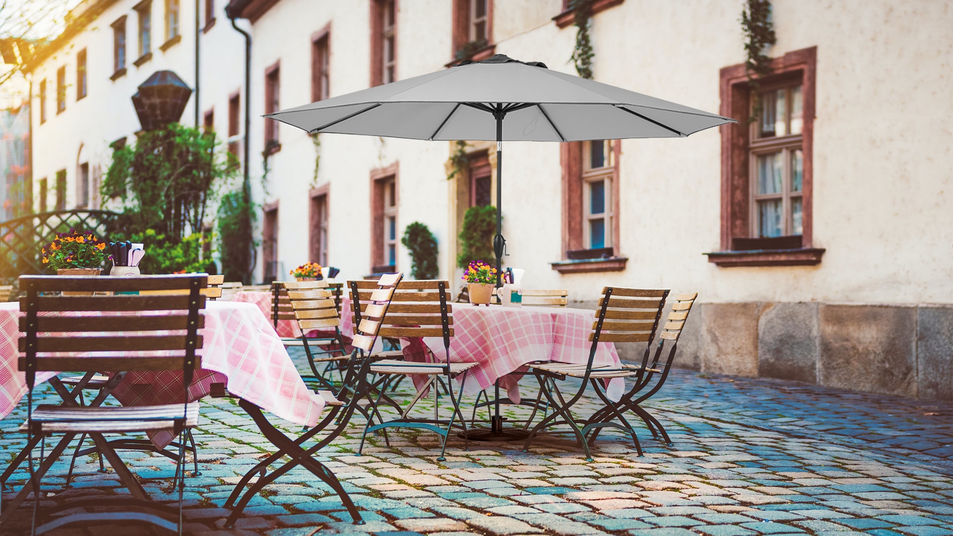 PolyTeak UMBL-9FT-GYC Umbrellas-2 - View #2