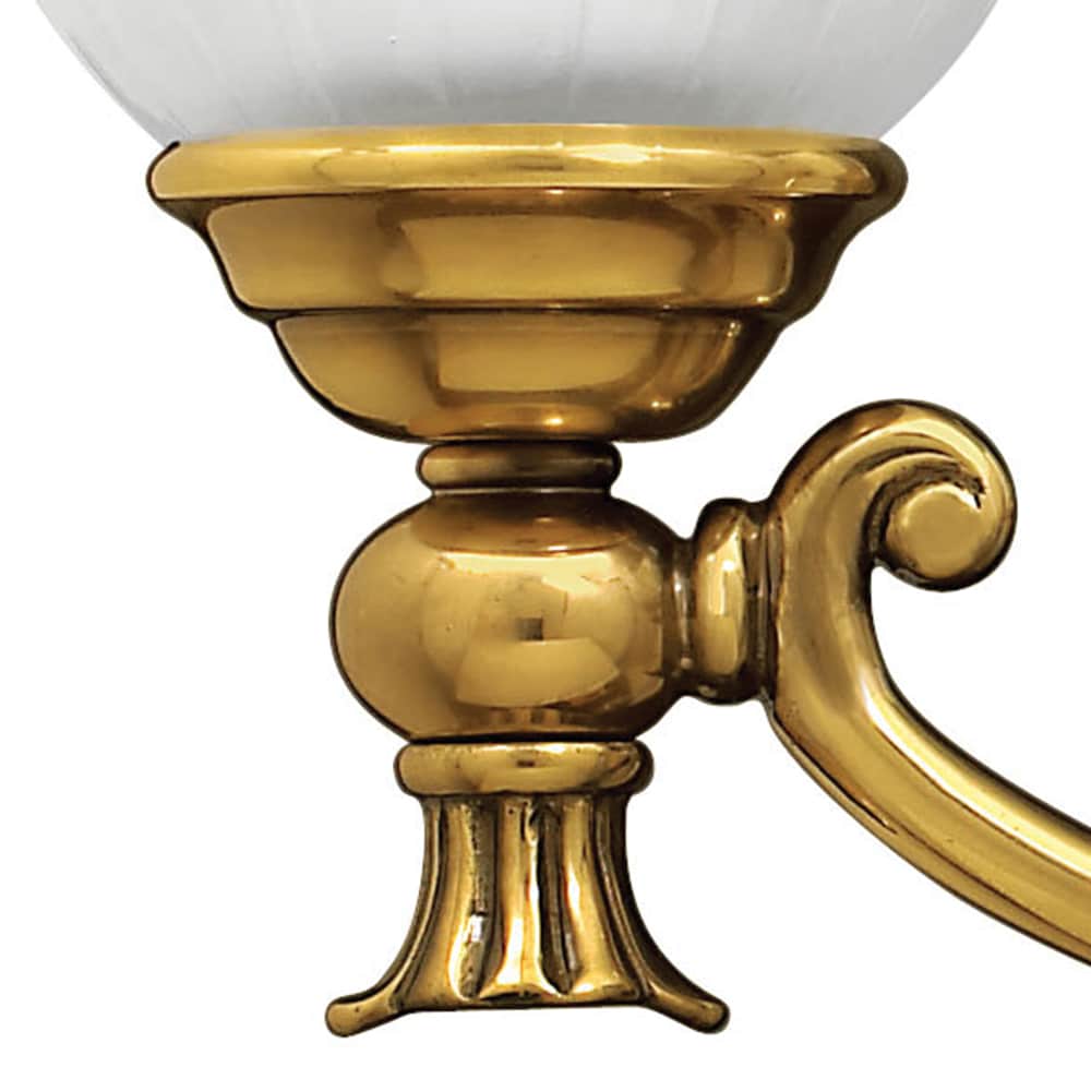 Francoise Burnished Brass 3-Light Outdoor Vanity with Frosted Ribbed Glass