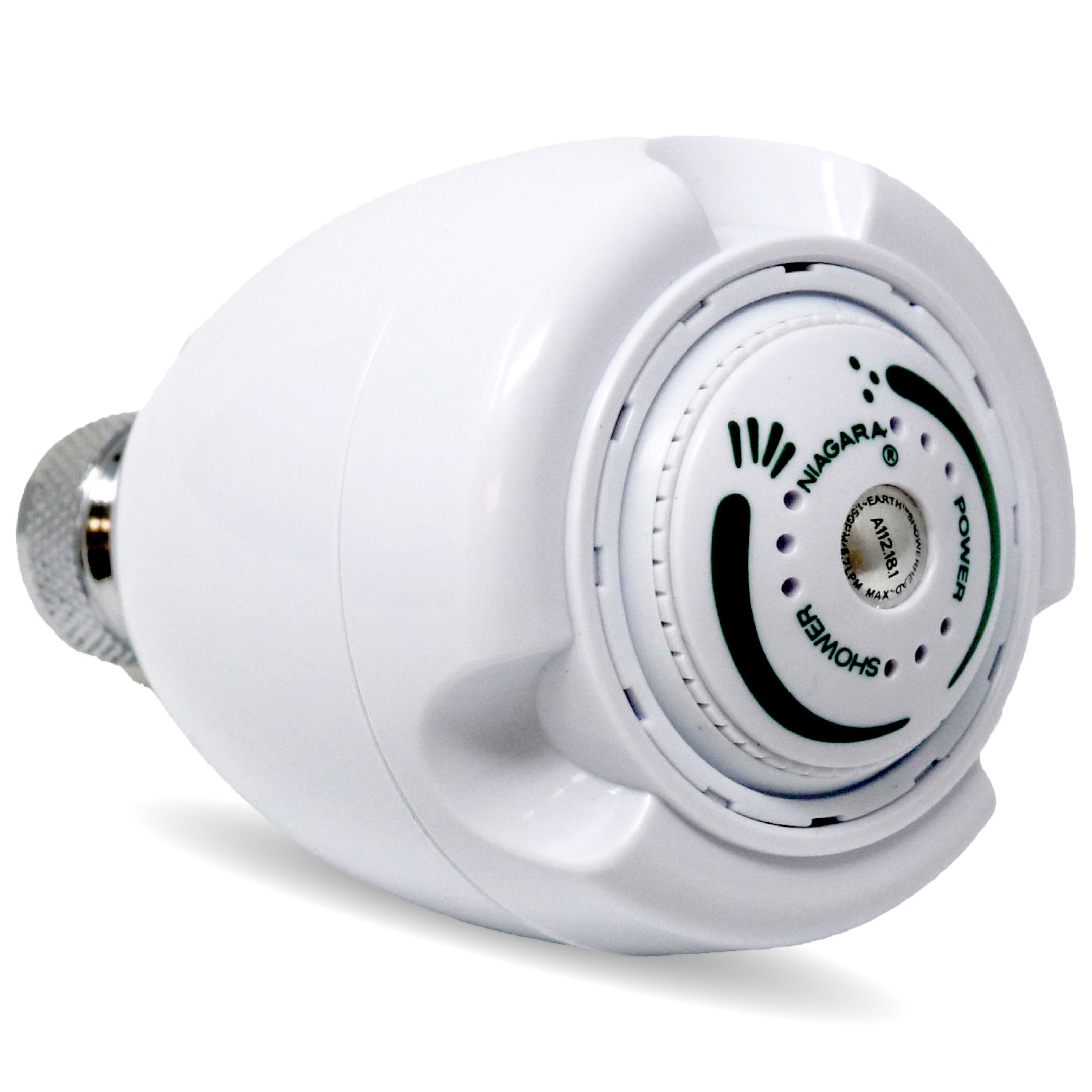 Niagara Conservation N2925N Earth 3 -Spray White 2.75-in Round Fixed High Pressure Shower Head 2.5 GPM