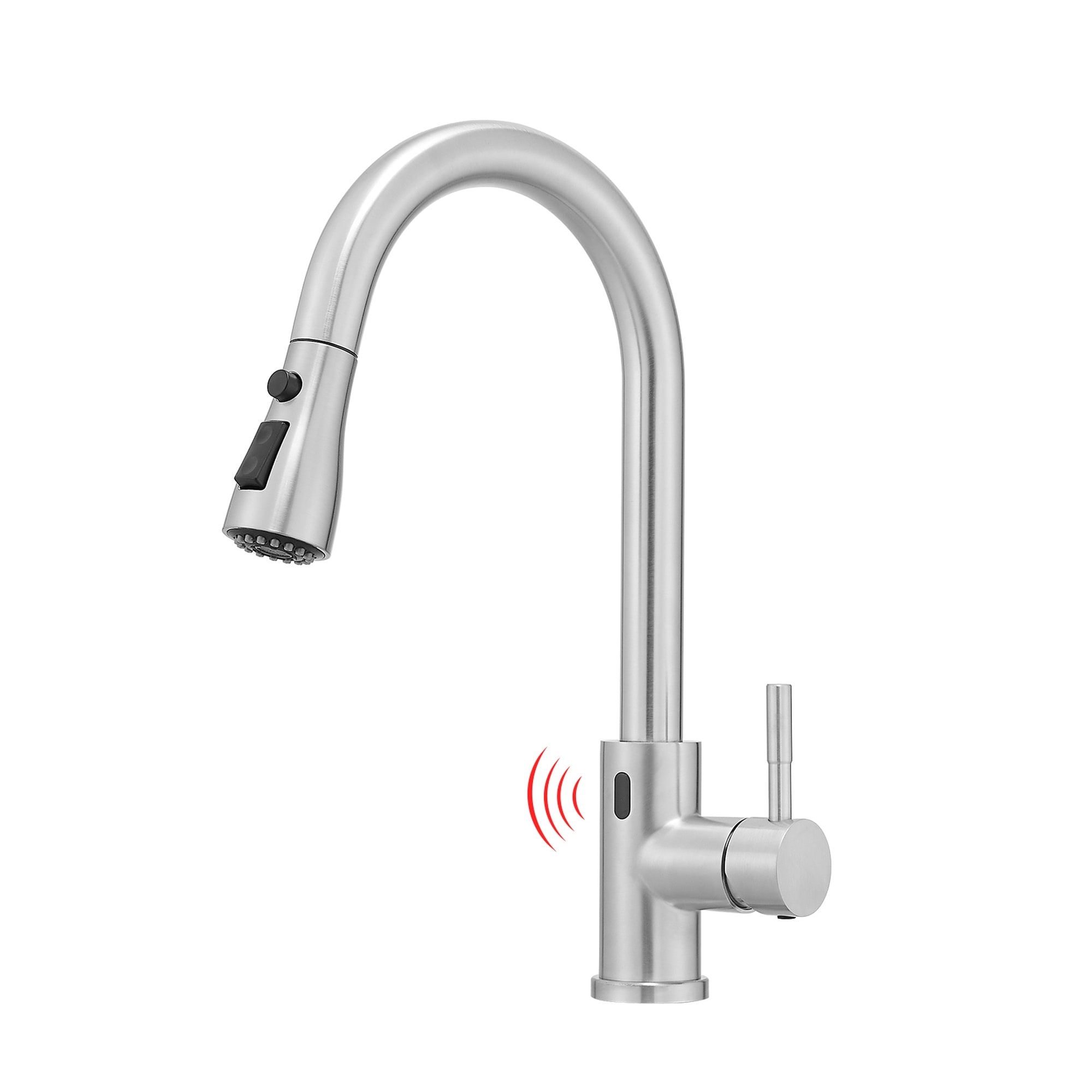 Numhew 17.3in L 13.4in W 2.8in H Motion Sensor Brushed Nickel Touchless Kitchen Faucet