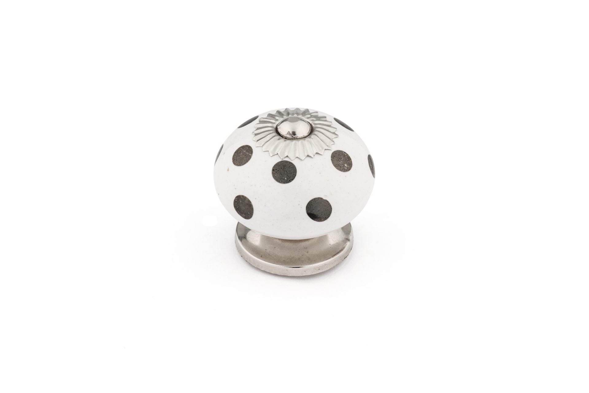 Richelieu BP63494014030 Hereford 1-9/16-in Chrome and White Round Transitional Cabinet Knob