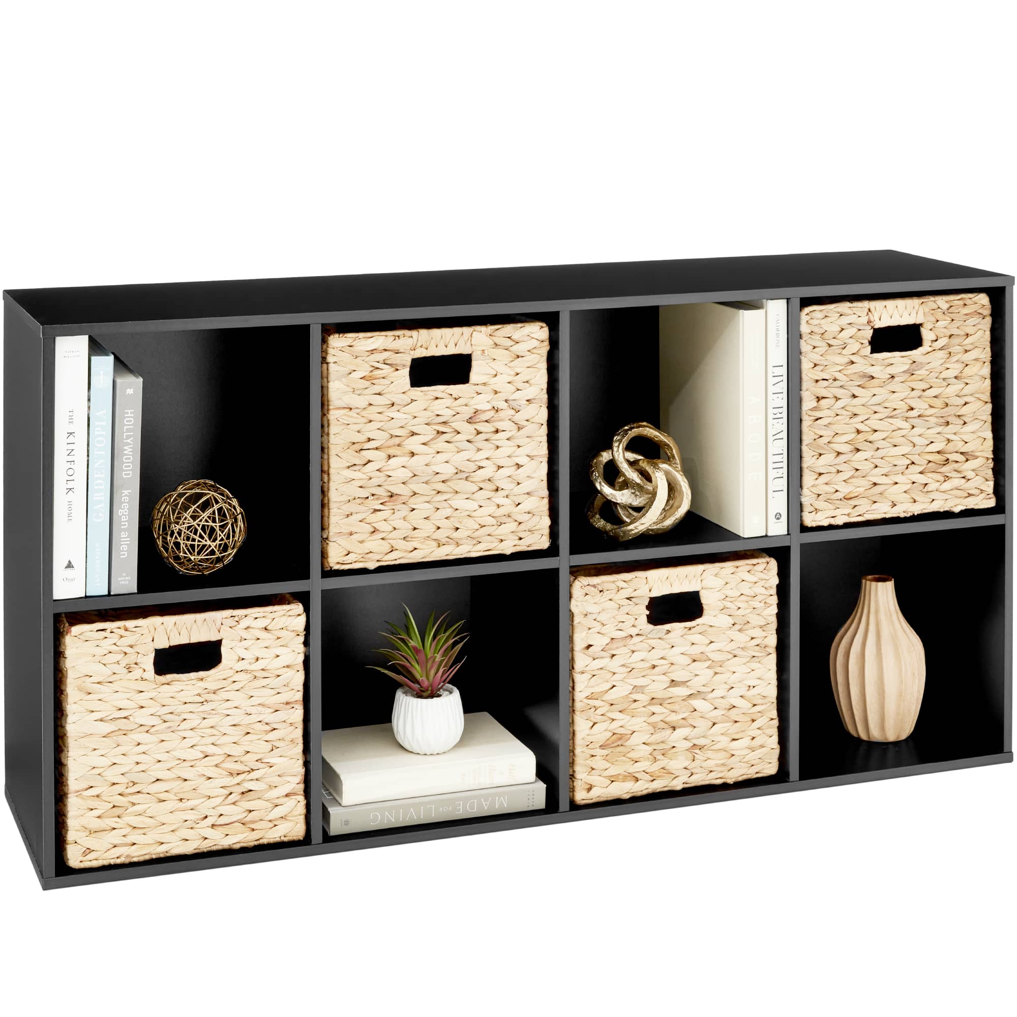 Best Choice Products SKY8762 8-Cube Bookshelf 135in Display Storage System Organizer w/ Removable Back Panels - Black