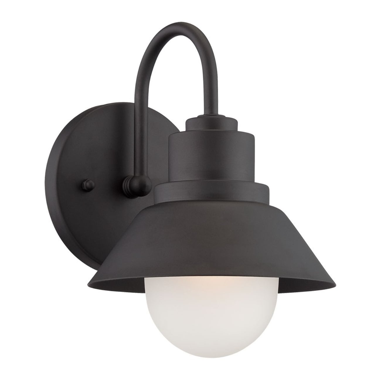 HomeRoots 4000398551 1 -Light 9-in H Black Hardwired Outdoor Wall Light