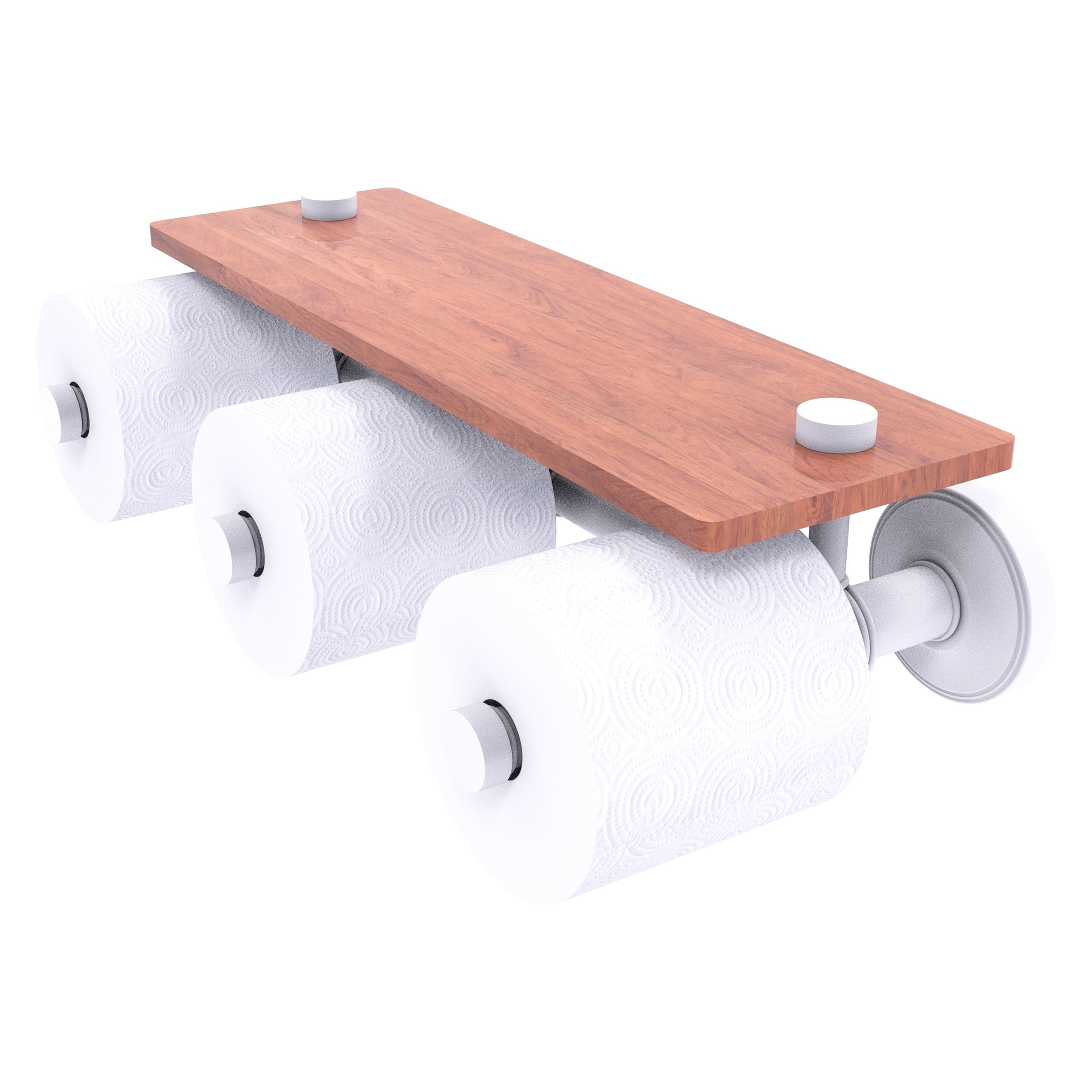 Allied Brass PR-35-3S-IRW-WHM Prestige Regal Matte White Wall mount Double post Toilet Paper Holder 3 -Rolls