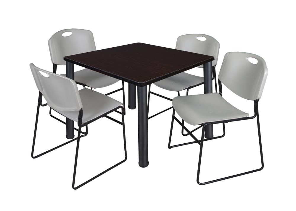 Regency TB4242MWBPBK44GY Breakroom Brown 4-Person Training Table (42-in W x 29-in H)