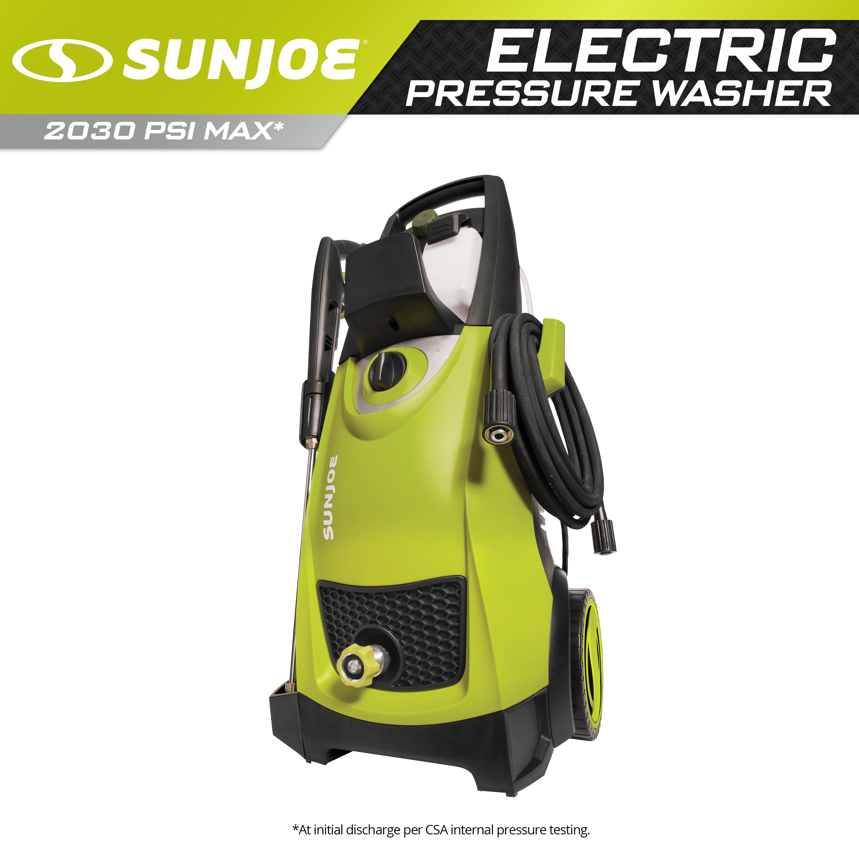 Sun Joe SPX3000 Electric Pressure Washer 2030 Psi Max 1.76 Gpm 14.5-Amp