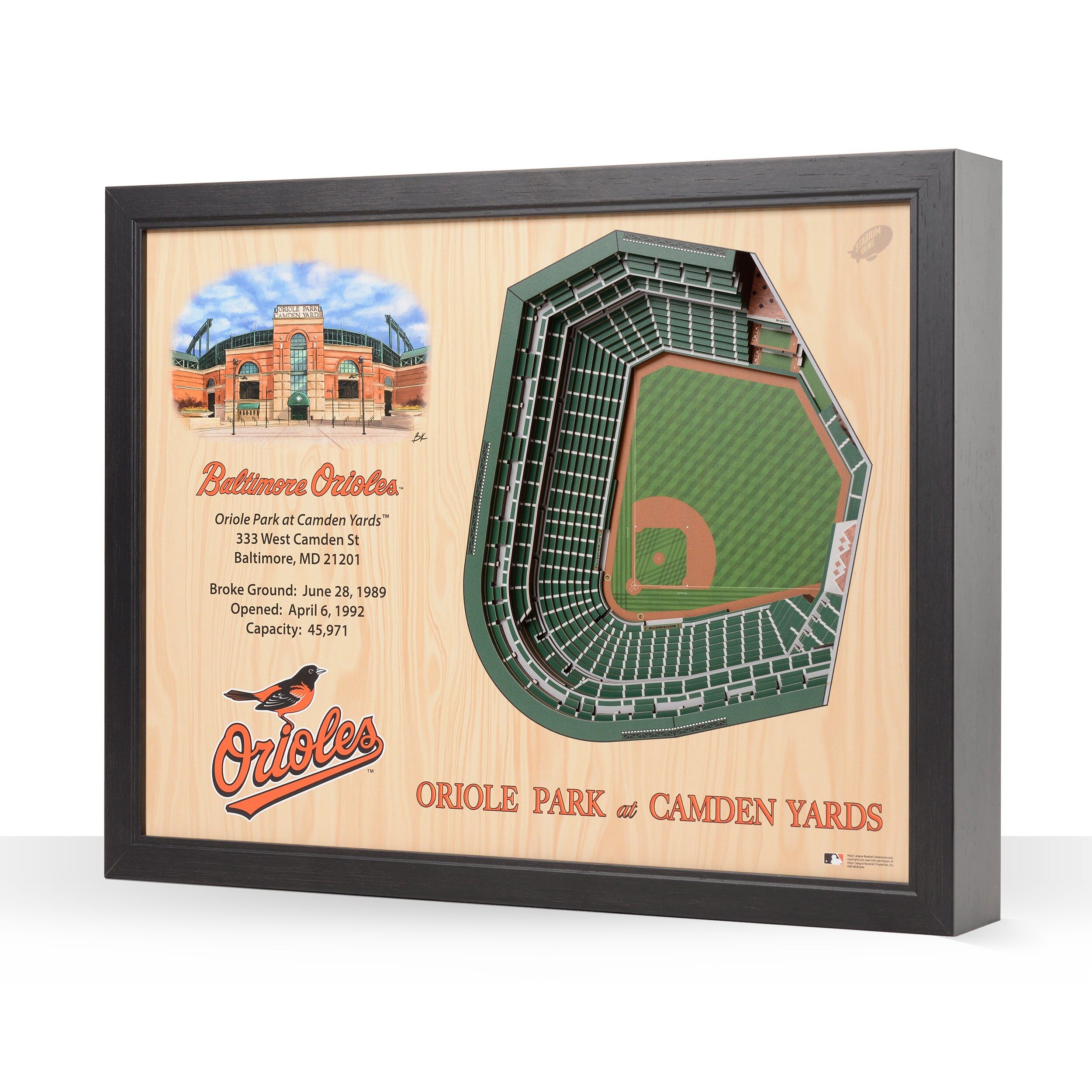 8 x 32 MLB Baltimore Orioles 3D Stadium Banner