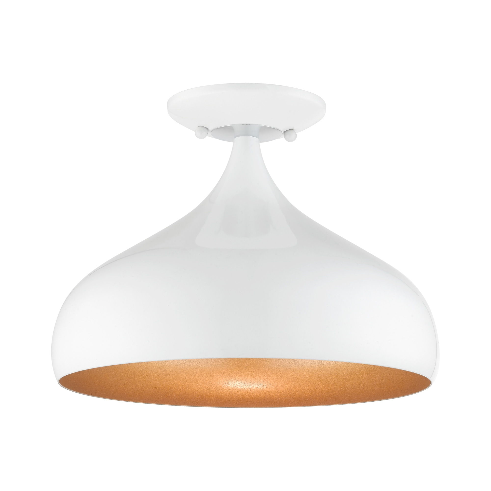 Livex Lighting 41050-69 Amador 1 -Light 11.75-in Polished White Semi Flush Mount Light