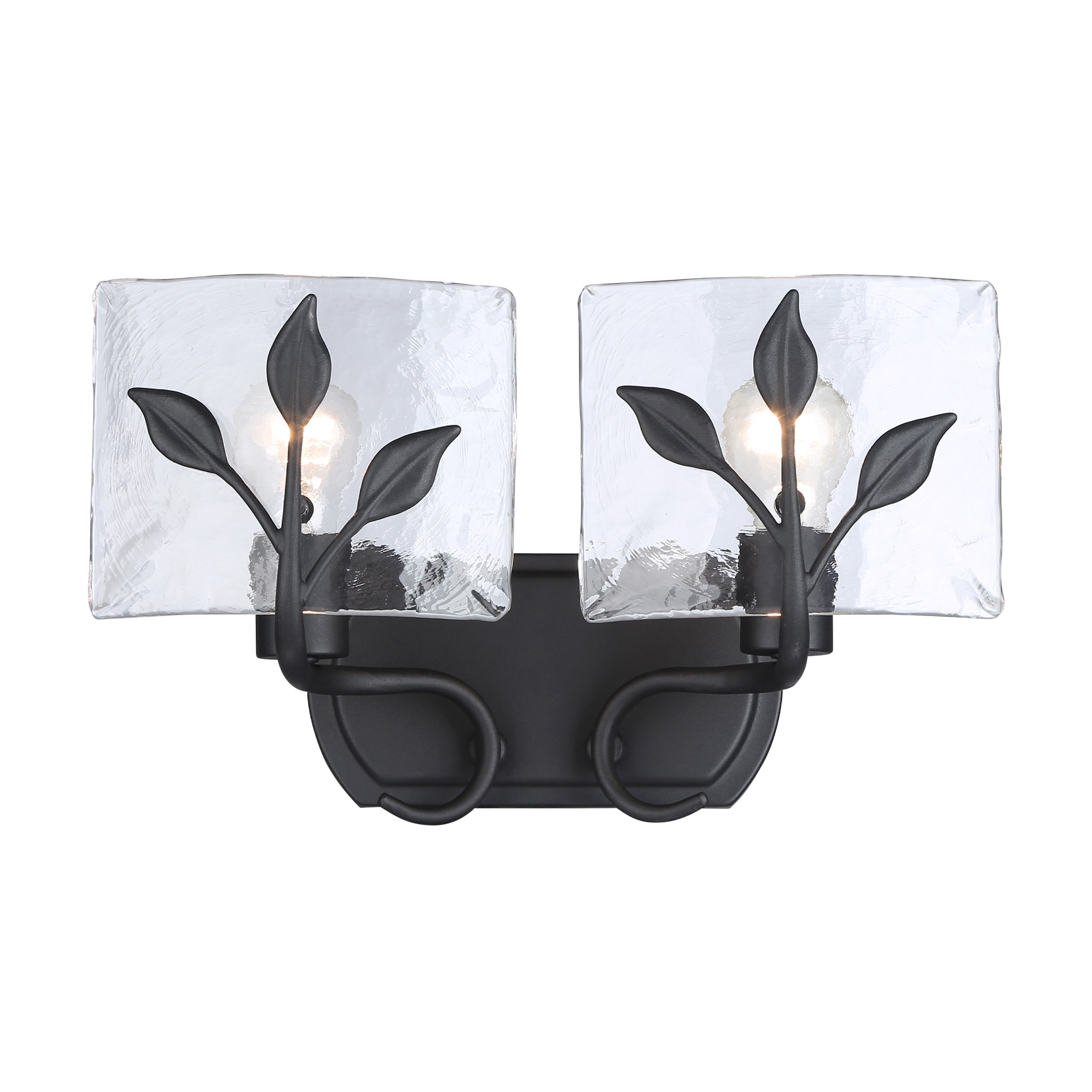 Golden Lighting 3160-BA2 NB-HWG Calla 7-in 2 -Light Black Transitional Vanity light