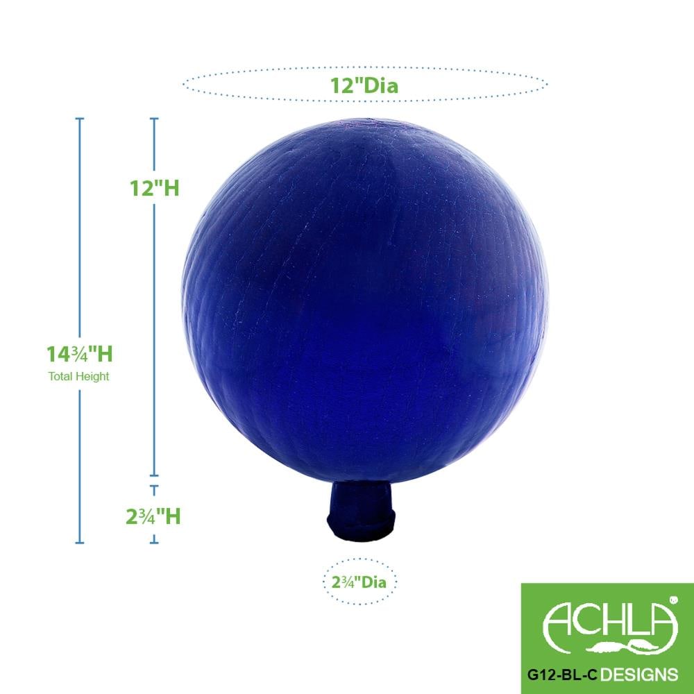 17" Blue Crackle Glass Gazing Globe