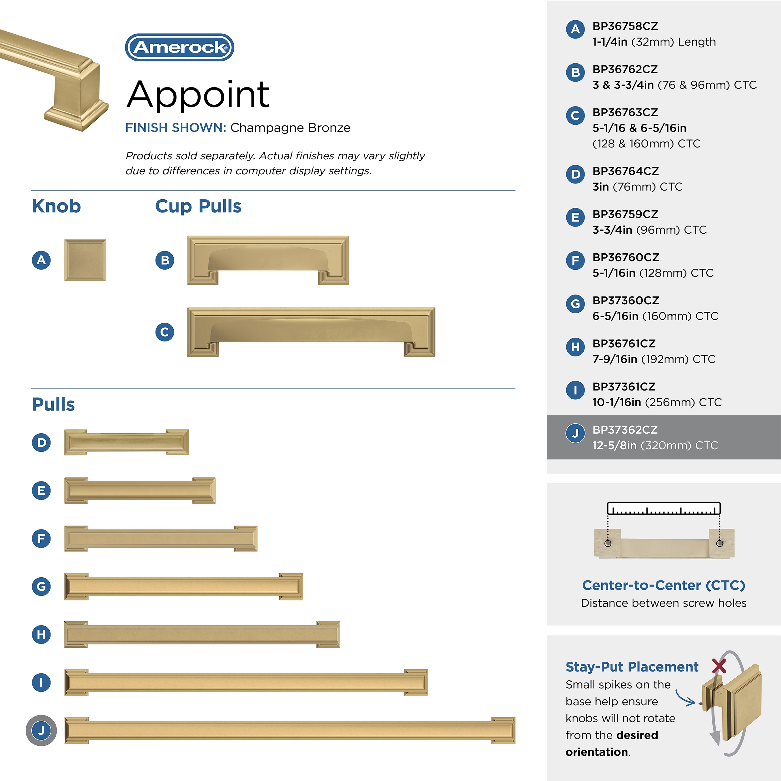 Amerock BP37362CZ Cabinet-Pulls - View #6