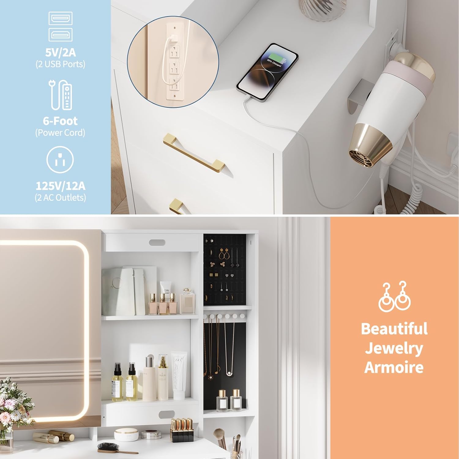 Qeetex LSNL-PHO-34BTQHJJ Bedroom-Vanities - View #5