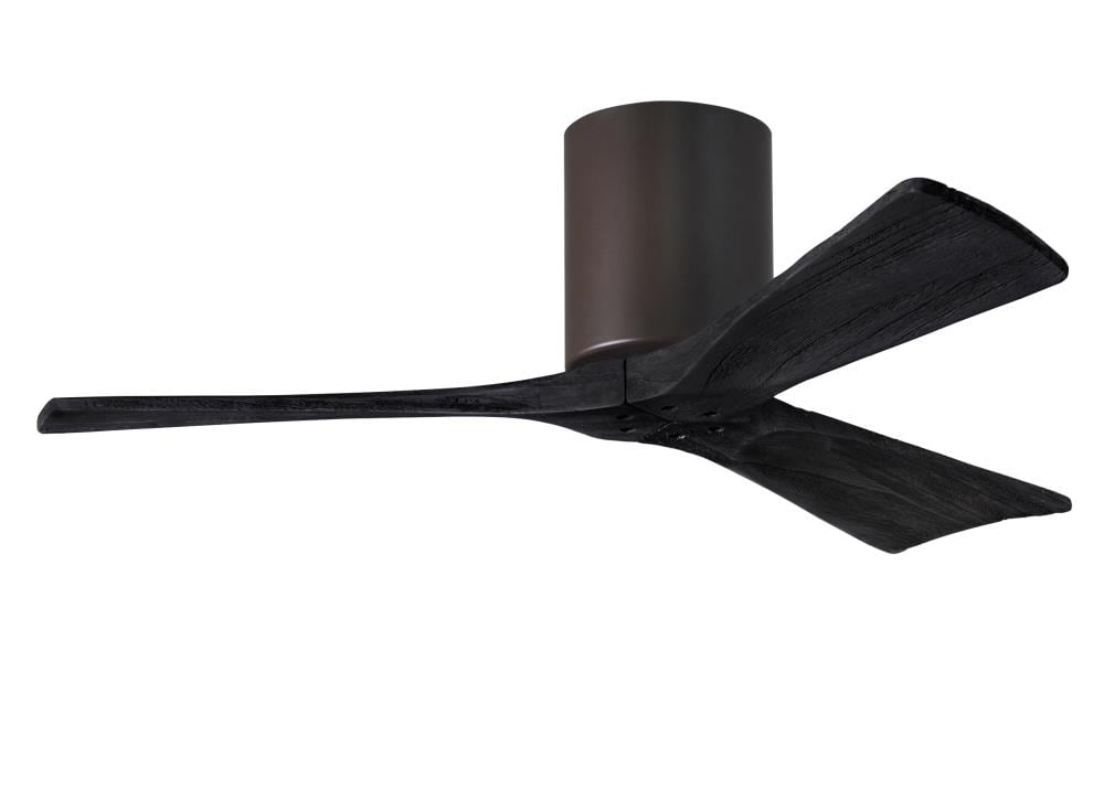 Matthews Fan Company IR3H-TB-BK-42 Irene-3H 42-in Outdoor Flush Mount Textured Bronze with Matte Black Blades Ceiling Fan Without Light - Remote Included ( 3 -Blade )