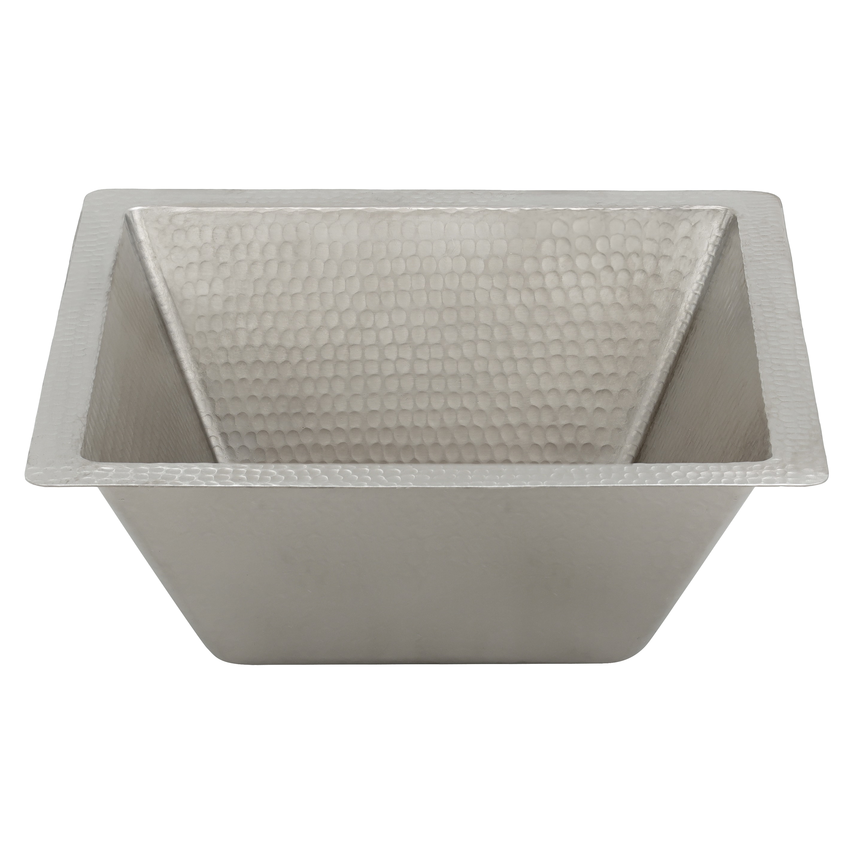PREMIER COPPER PRODUCTS Copper 15-in Drop-in or Undermount Square Modern Nickel Bathroom Sink