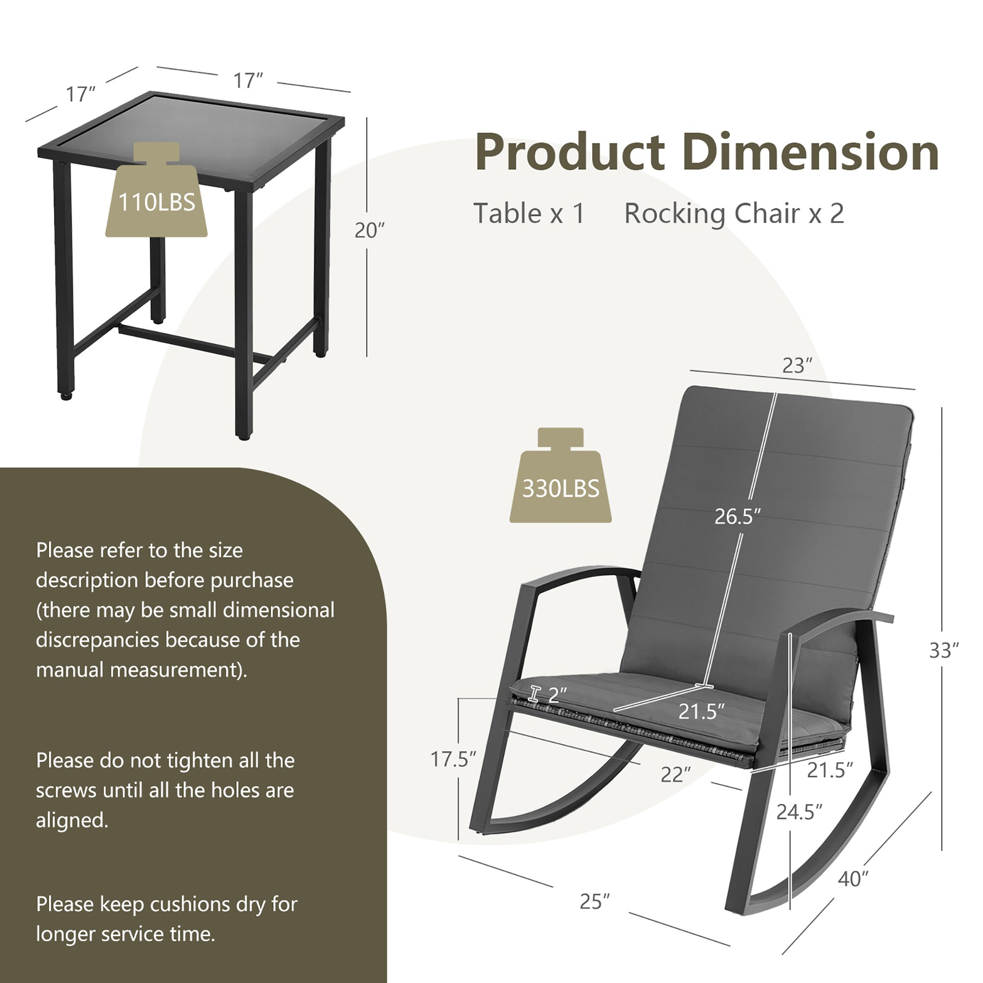 Costway NP10512GR Patio-Chairs - View #2