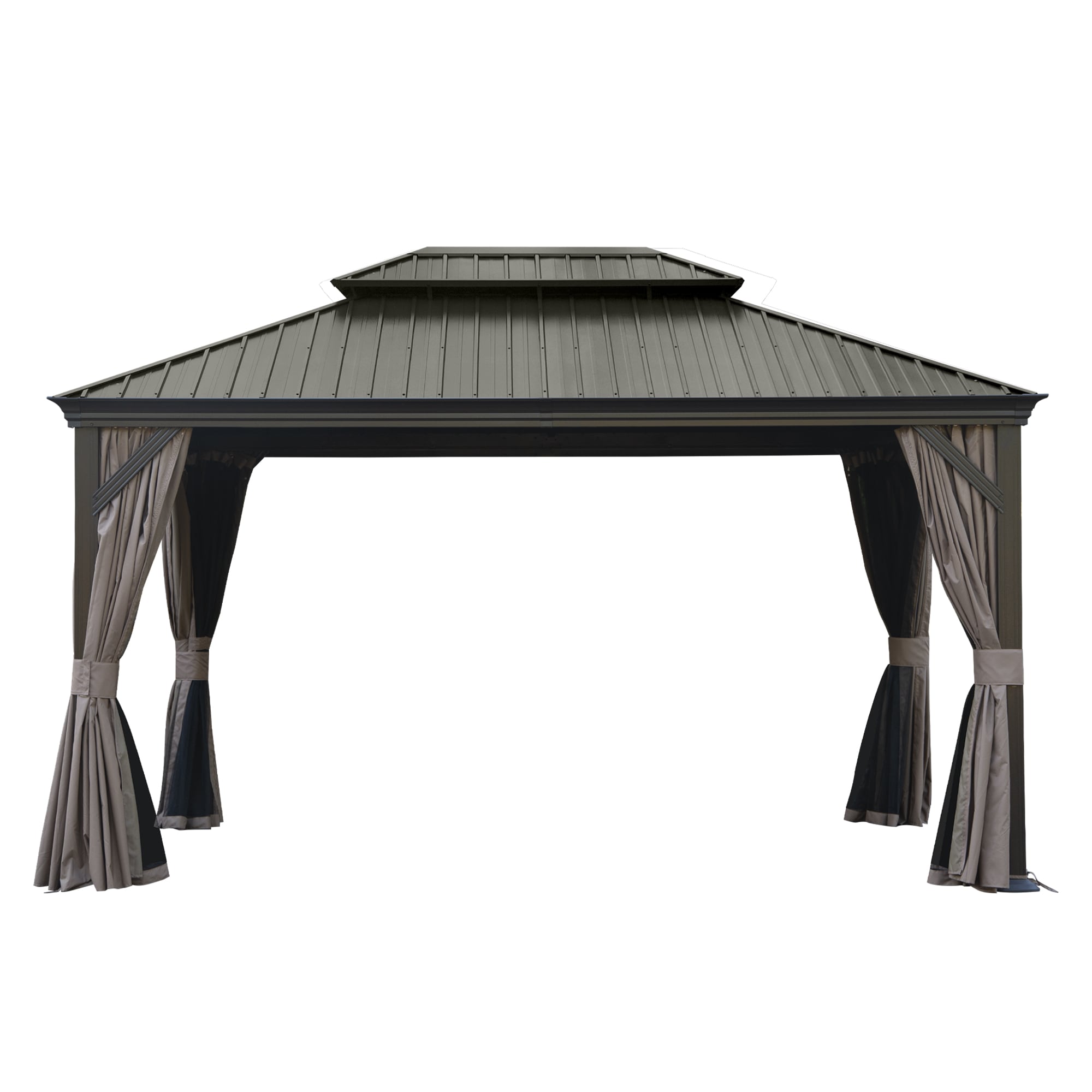 Boho Havens - 10 x 14 Hardtop Gazebo/Metal Outdoor Gazebo/Galvanized Steel Roof/Patio Canopy with...