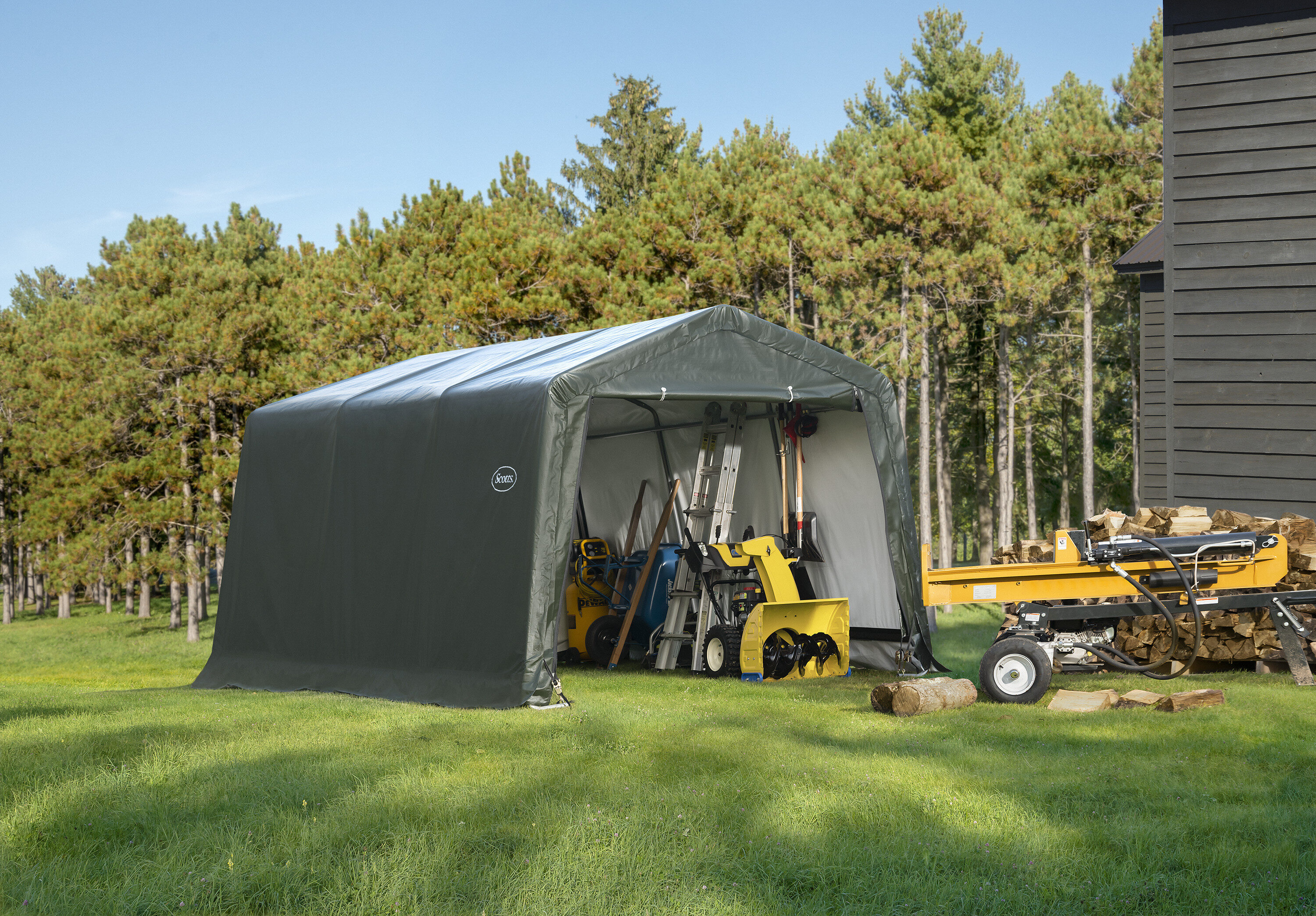 Scotts 10' x 15' Green Steel Frame Storage Shed