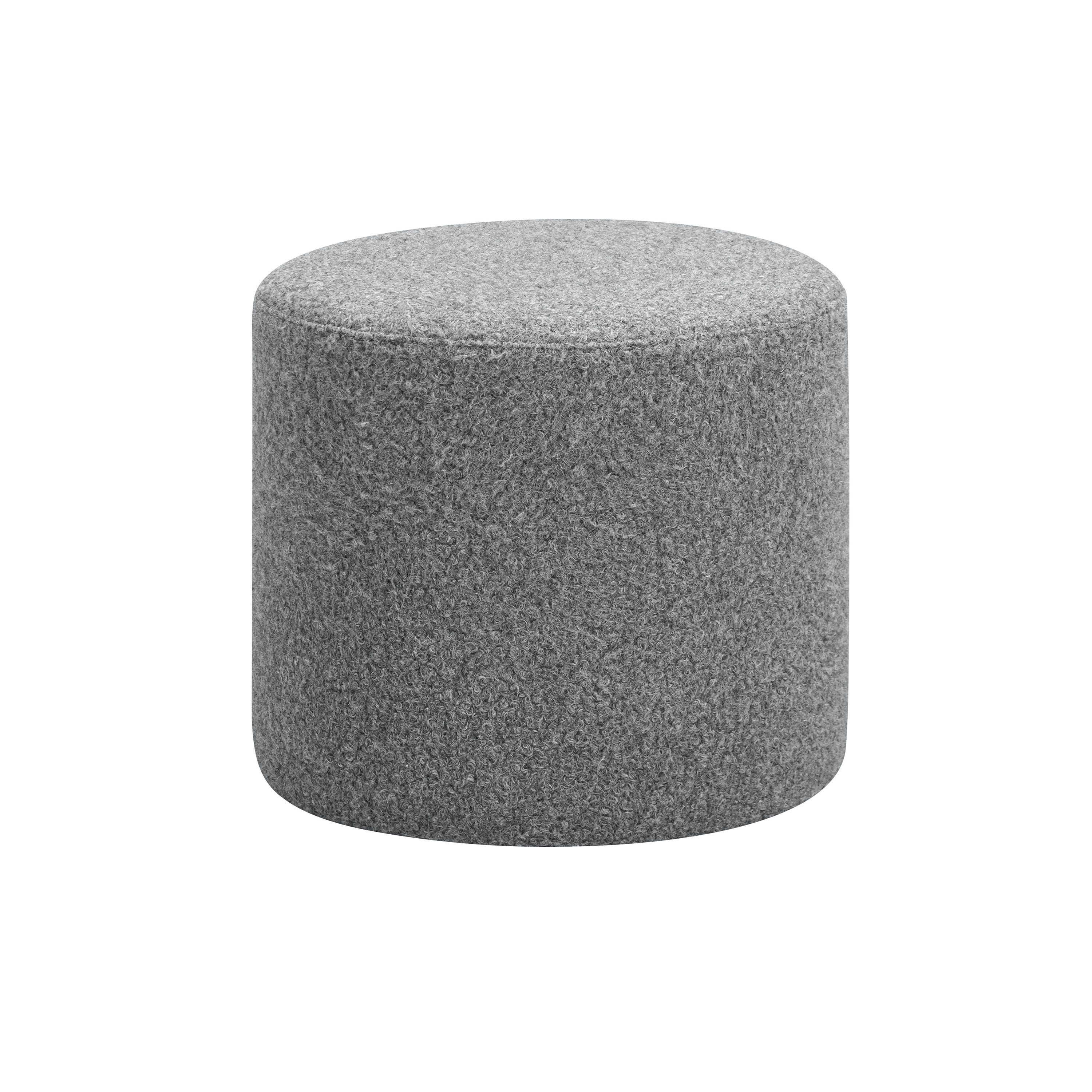 Lifestyle Solutions 510A001GRY Modern Grey Round Ottoman