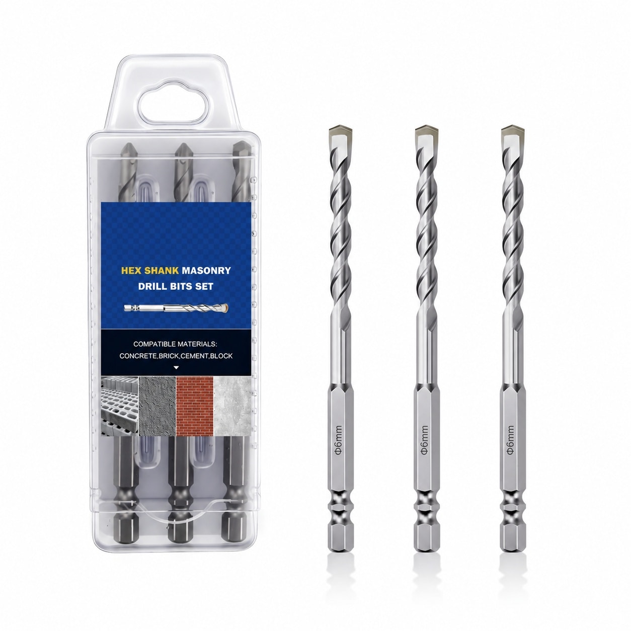 KIWDZFU 3 Pack 1/4 in Hex Shank Hammer Drill Masonry Bits 4.3 in Length for Concrete Brick Cement Stone and More durable #LKI0820A523