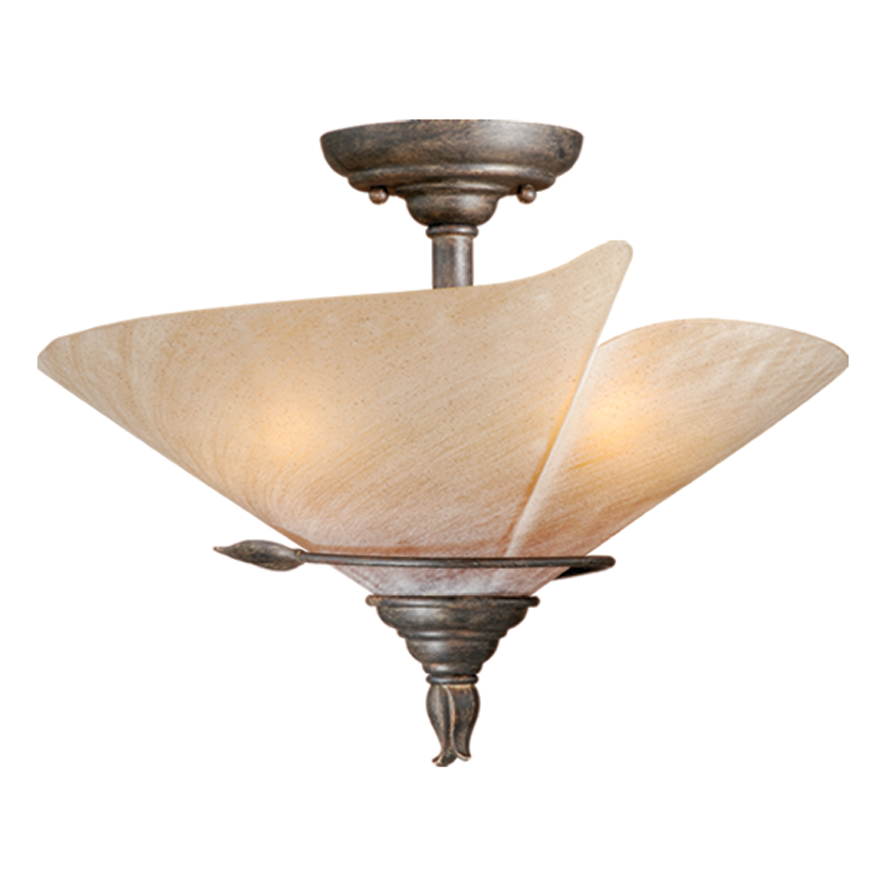 Cascadia CP-CFU150BW Capri 3 -Light 15-in Matte Bronze Semi Flush Mount Light