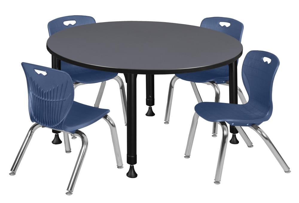 Regency TB48RNDGYAPBK45NV Classroom Tables Gray 4-Person Training Table (48-in W x 34-in H)