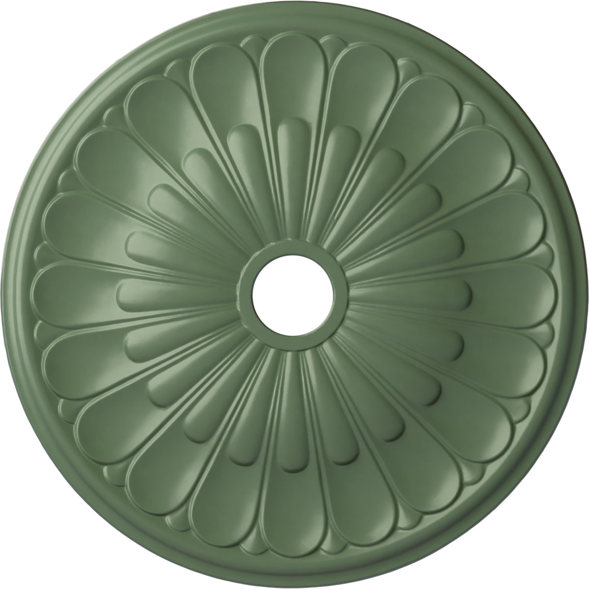 Ekena Millwork CM26ELAGF Elsinore 26.75-in W x 26.75-in L Painted Athenian Green Polyurethane Whole Ceiling Medallion