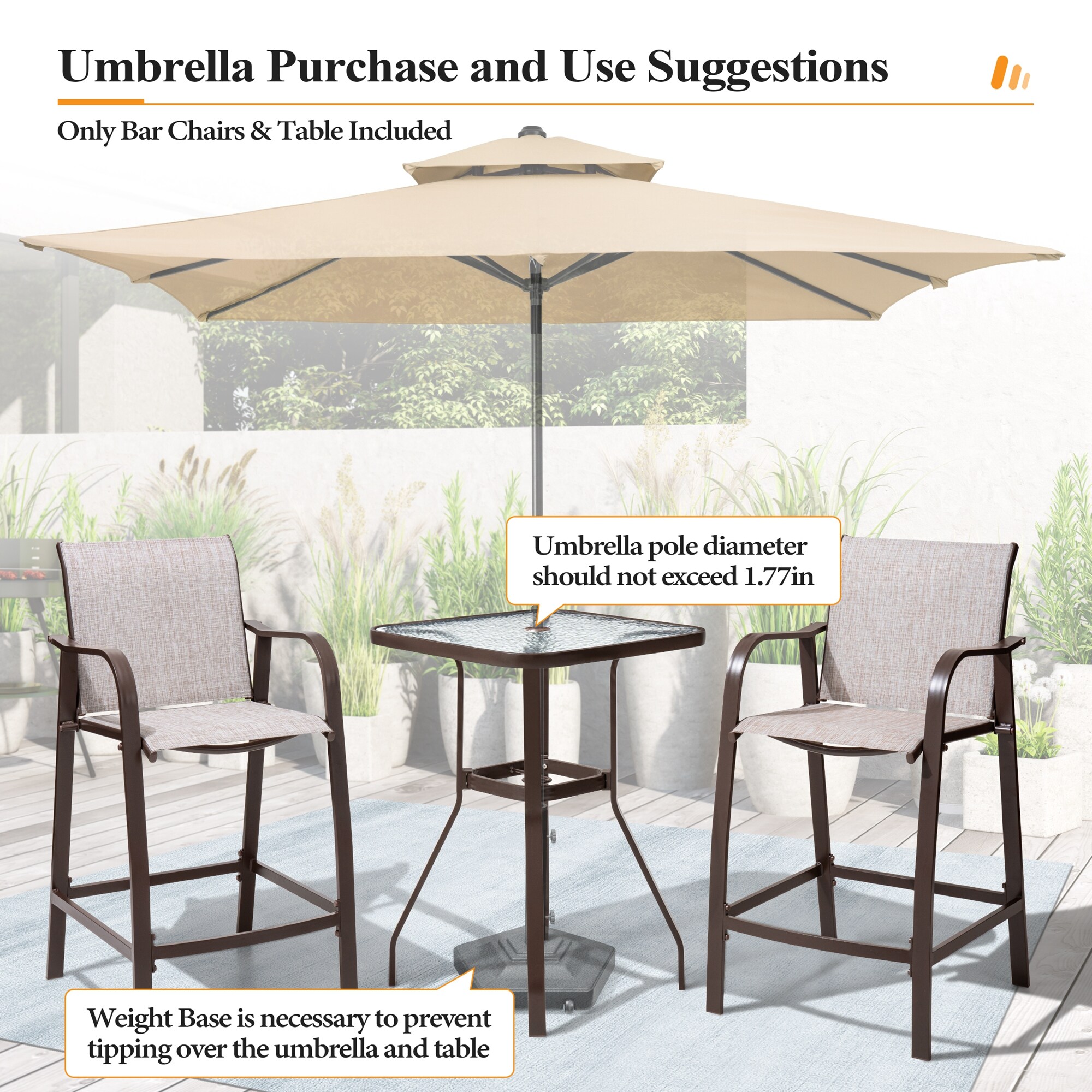 Crestlive Products CL-ST010BEI-3 Patio-Conversation-Sets - View #6