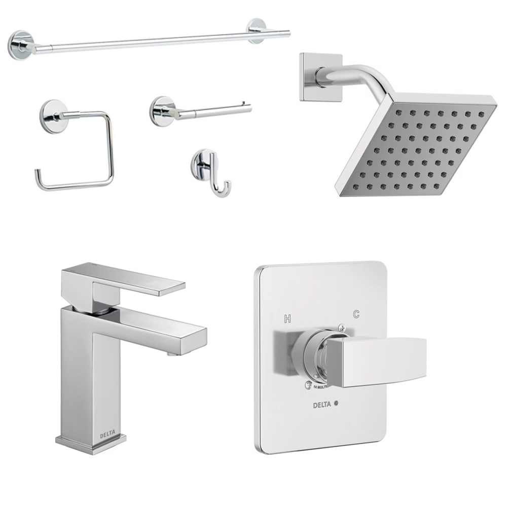 Shop Delta Modern Chrome Shower Faucet Bathroom Sink Faucet And Bath   64763552 